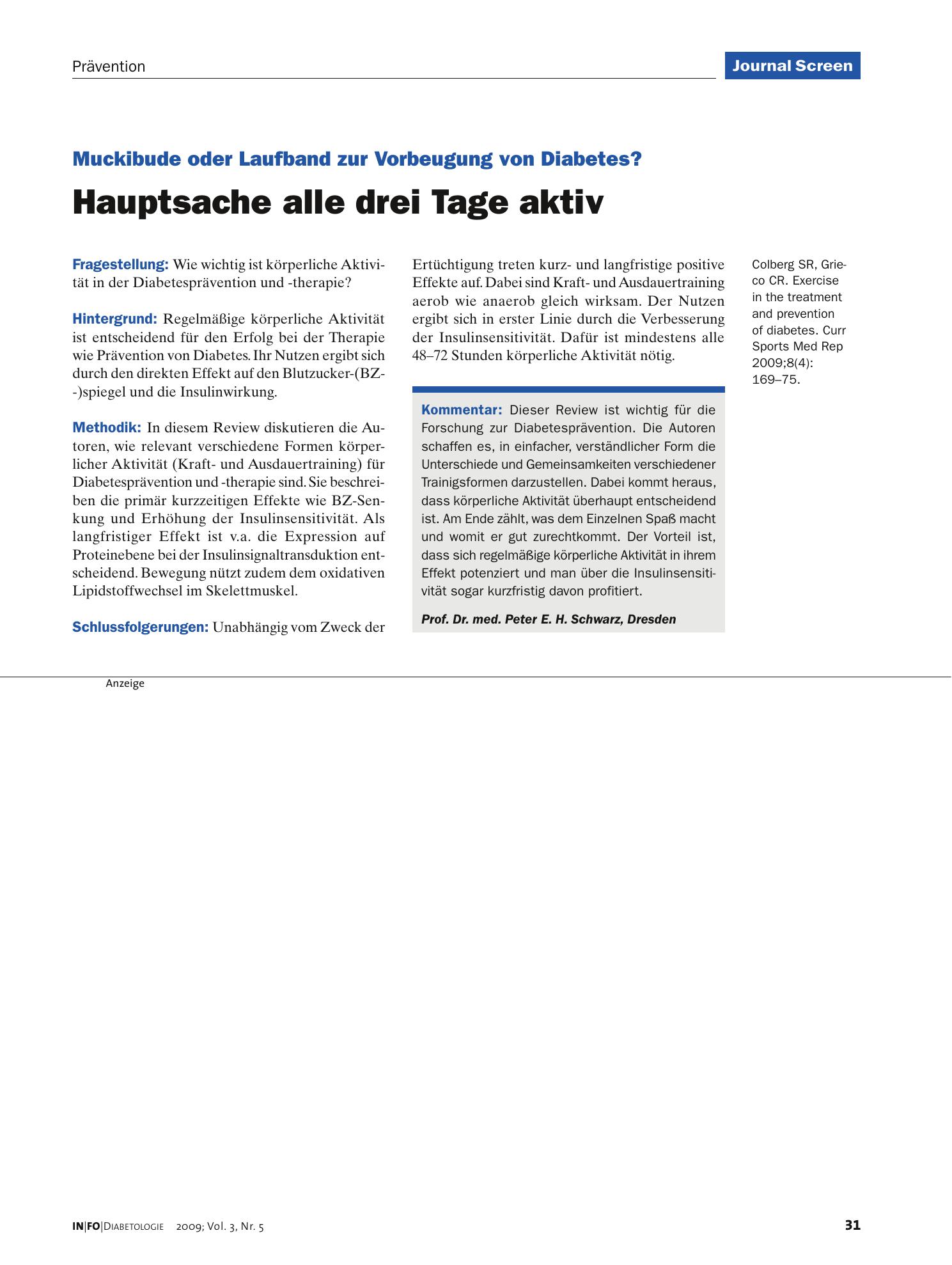 Vorschauseite 1: Hauptsache alle drei Tage aktiv