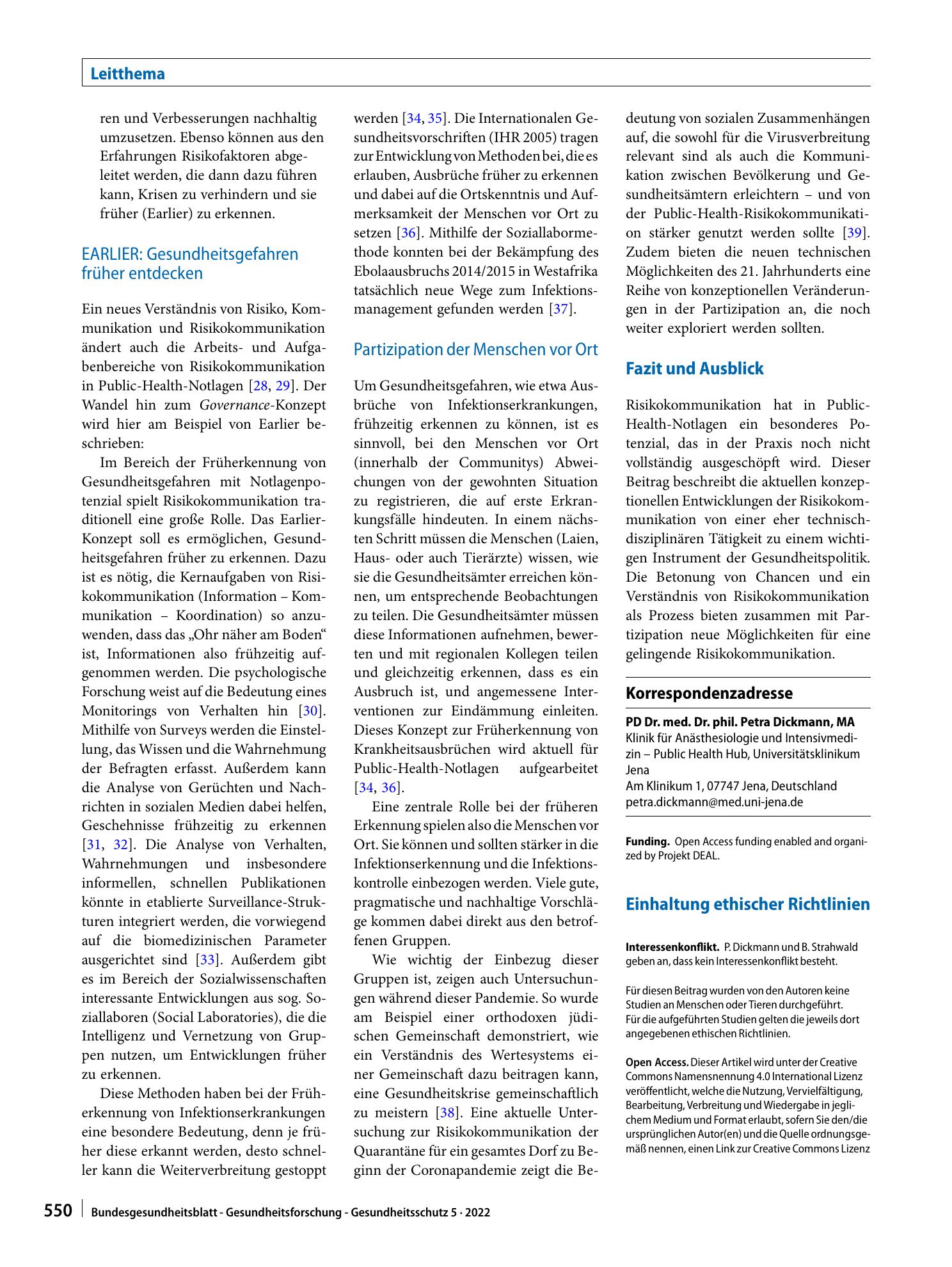 Vorschauseite 6: Ein neues Verständnis von Risikokommunikation in Public-Health-Notlagen