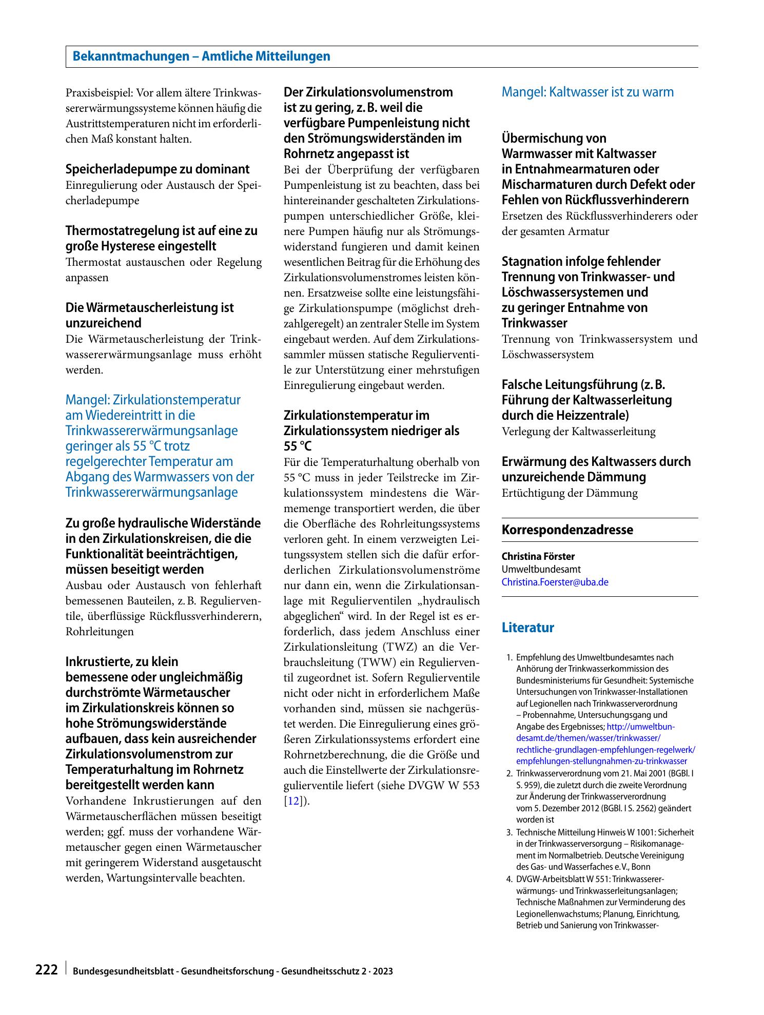 Vorschauseite 5: Empfehlungen für die Durchführung einer Gefährdungsanalyse gemäß Trinkwasserverordnung