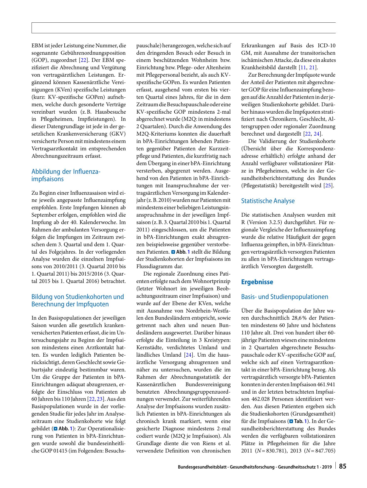 Vorschauseite 2: Influenzaimpfquoten von Patienten mit vertragsärztlicher Versorgung in beschützenden Einrichtungen, Pflege- und Altenheimen