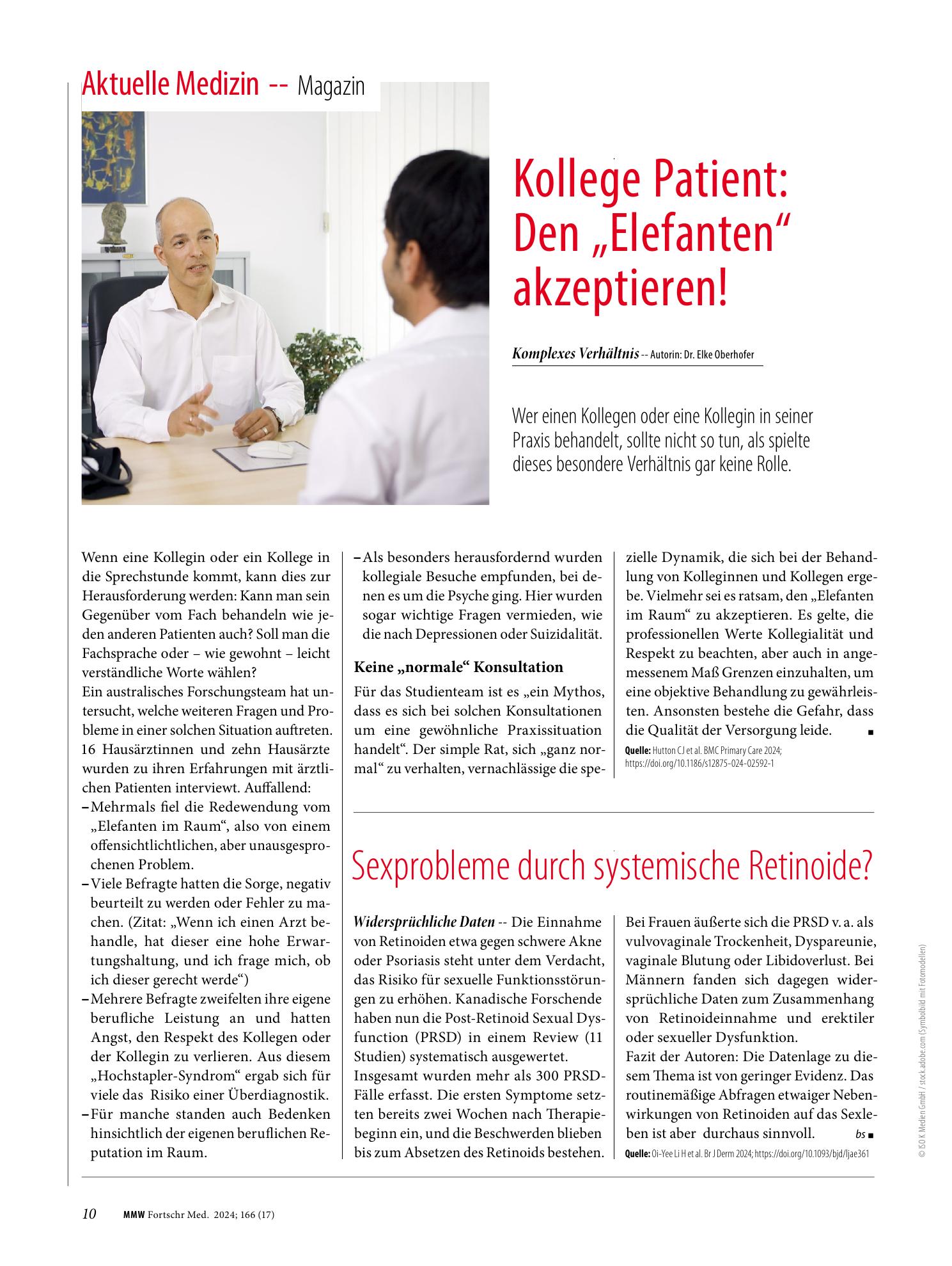 Vorschauseite 1: Sexprobleme durch systemische Retinoide?