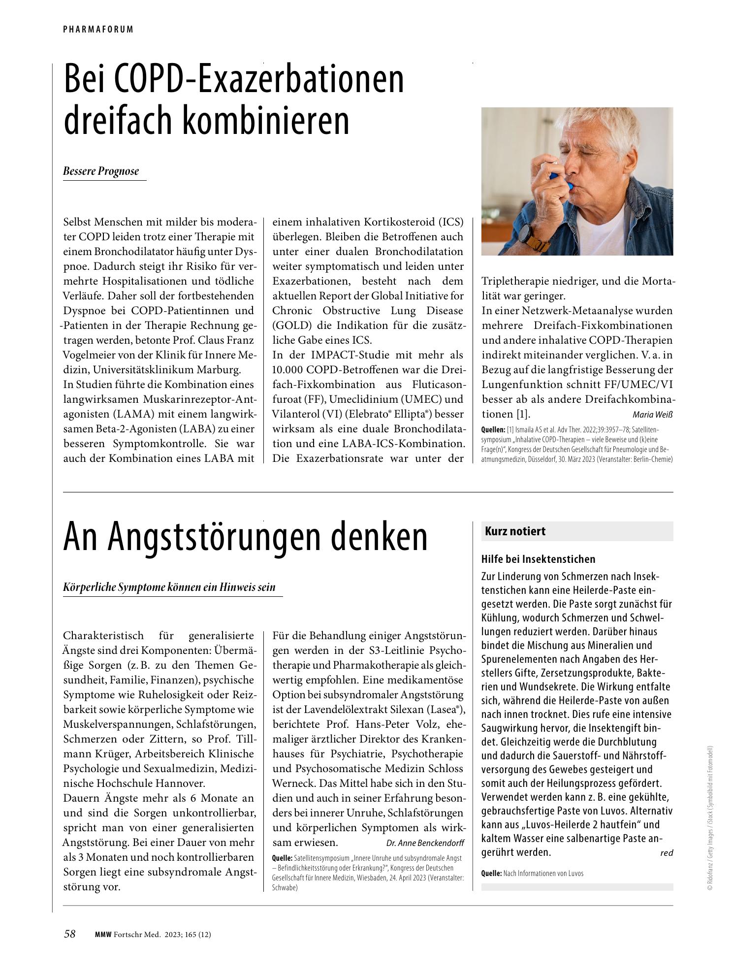 Vorschauseite 1: An Angststörungen denken