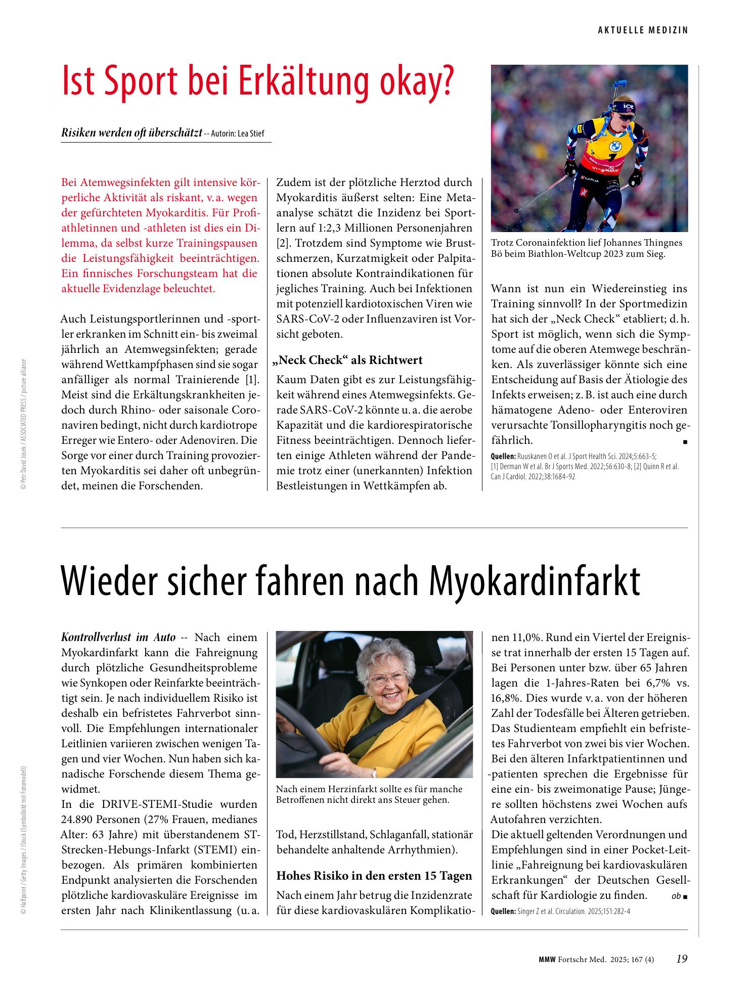 Vorschauseite 1: Wieder sicher fahren nach Myokardinfarkt