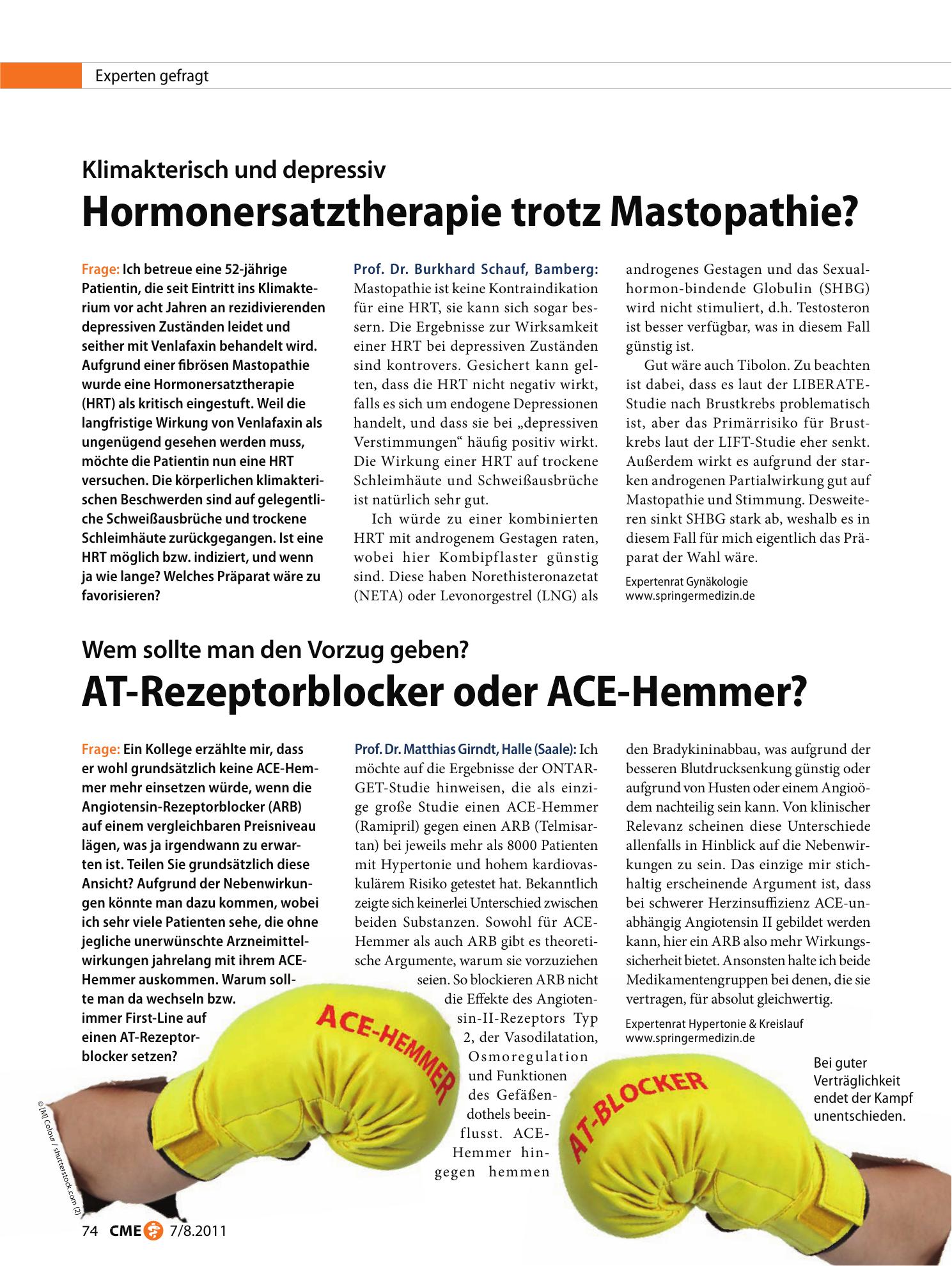 Vorschauseite 1: Hormonersatztherapie trotz Mastopathie?