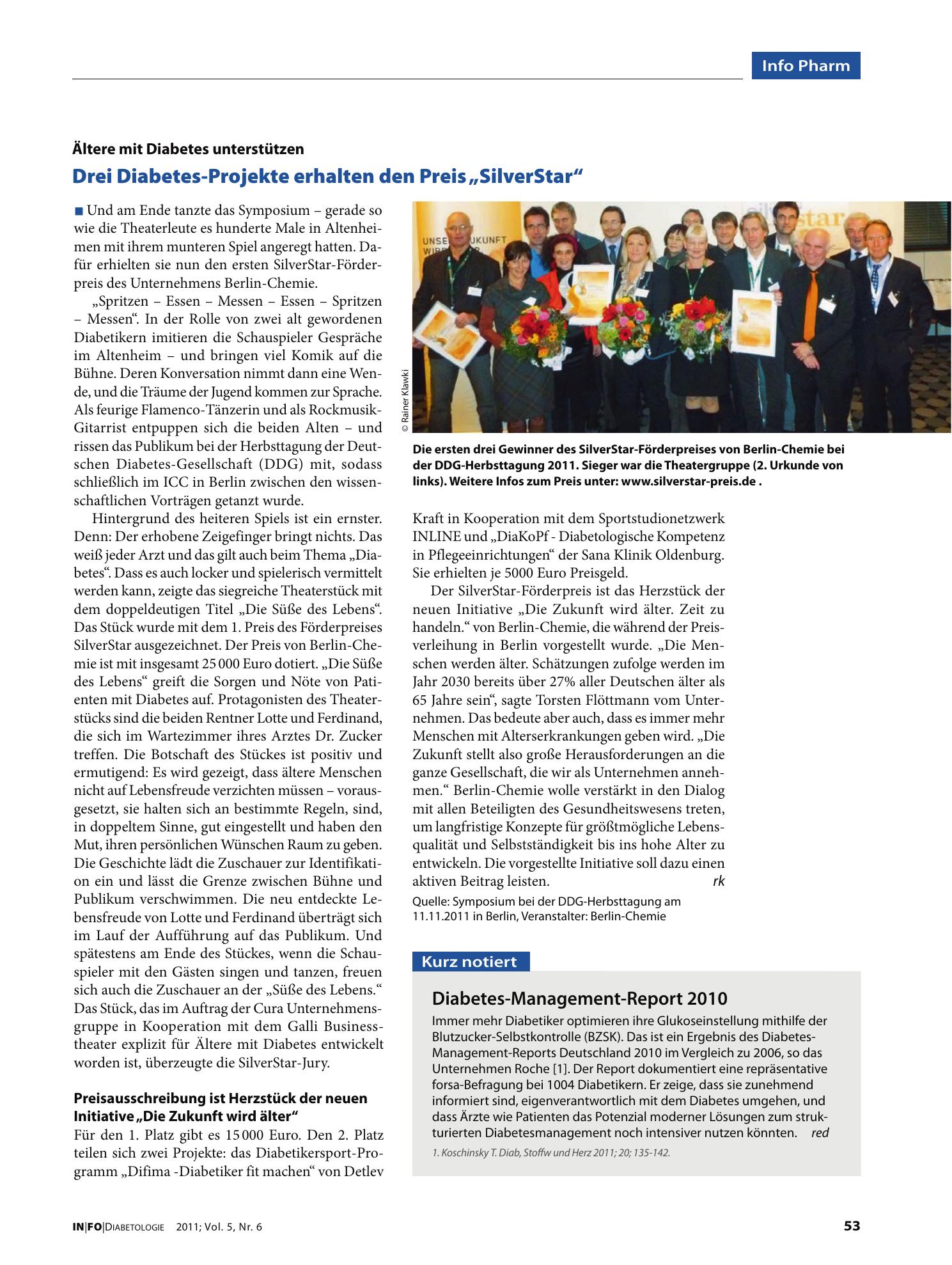 Vorschauseite 1: Diabetes-Management-Report 2010