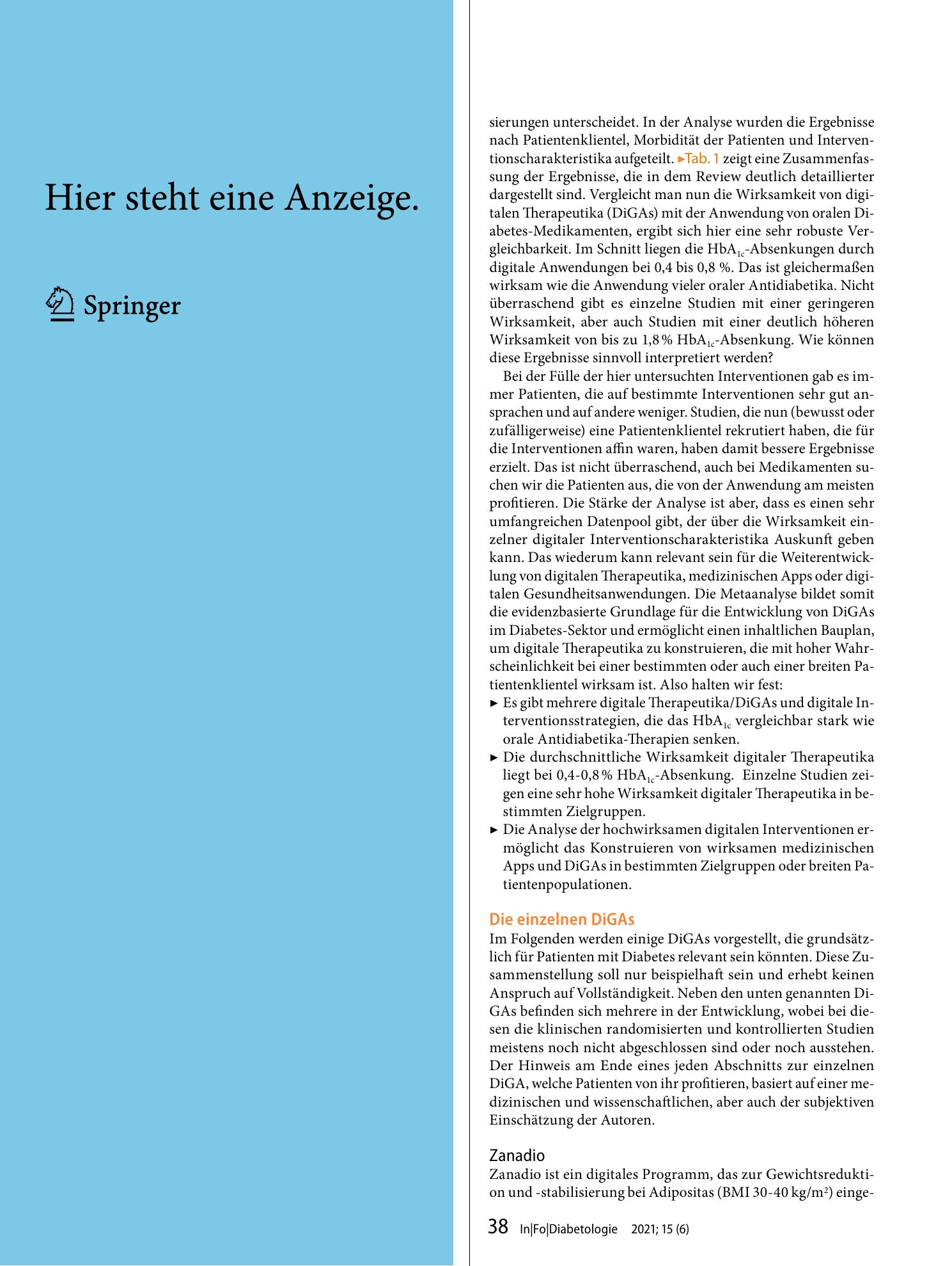 Vorschauseite 4: Digitale Gesundheitsanwendungen in der Diabetologie - was gibt's, wie geht's?