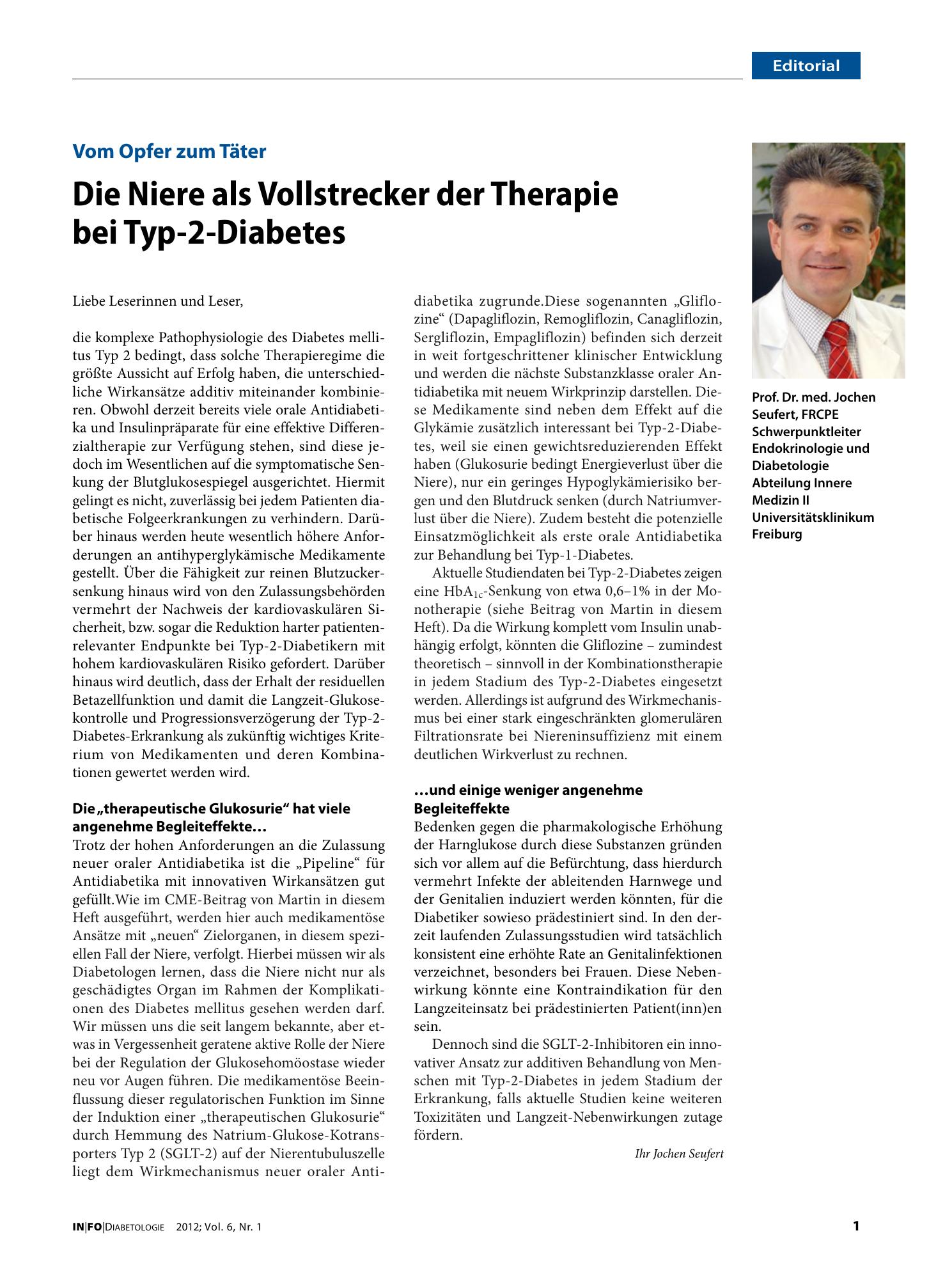 Vorschauseite 1: Die Niere als Vollstrecker der Therapie bei Typ-2-Diabetes