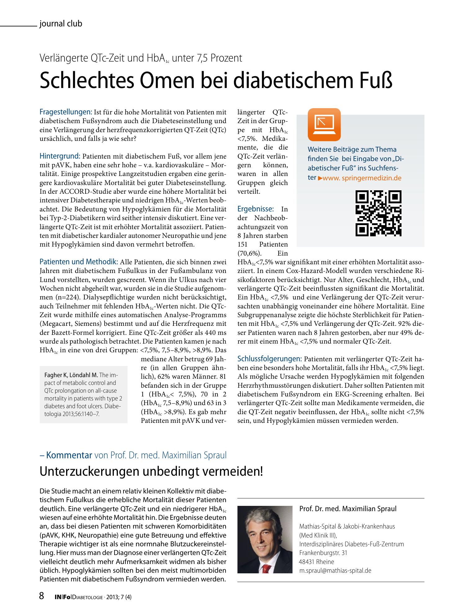 Vorschauseite 1: Schlechtes Omen bei diabetischem Fuß