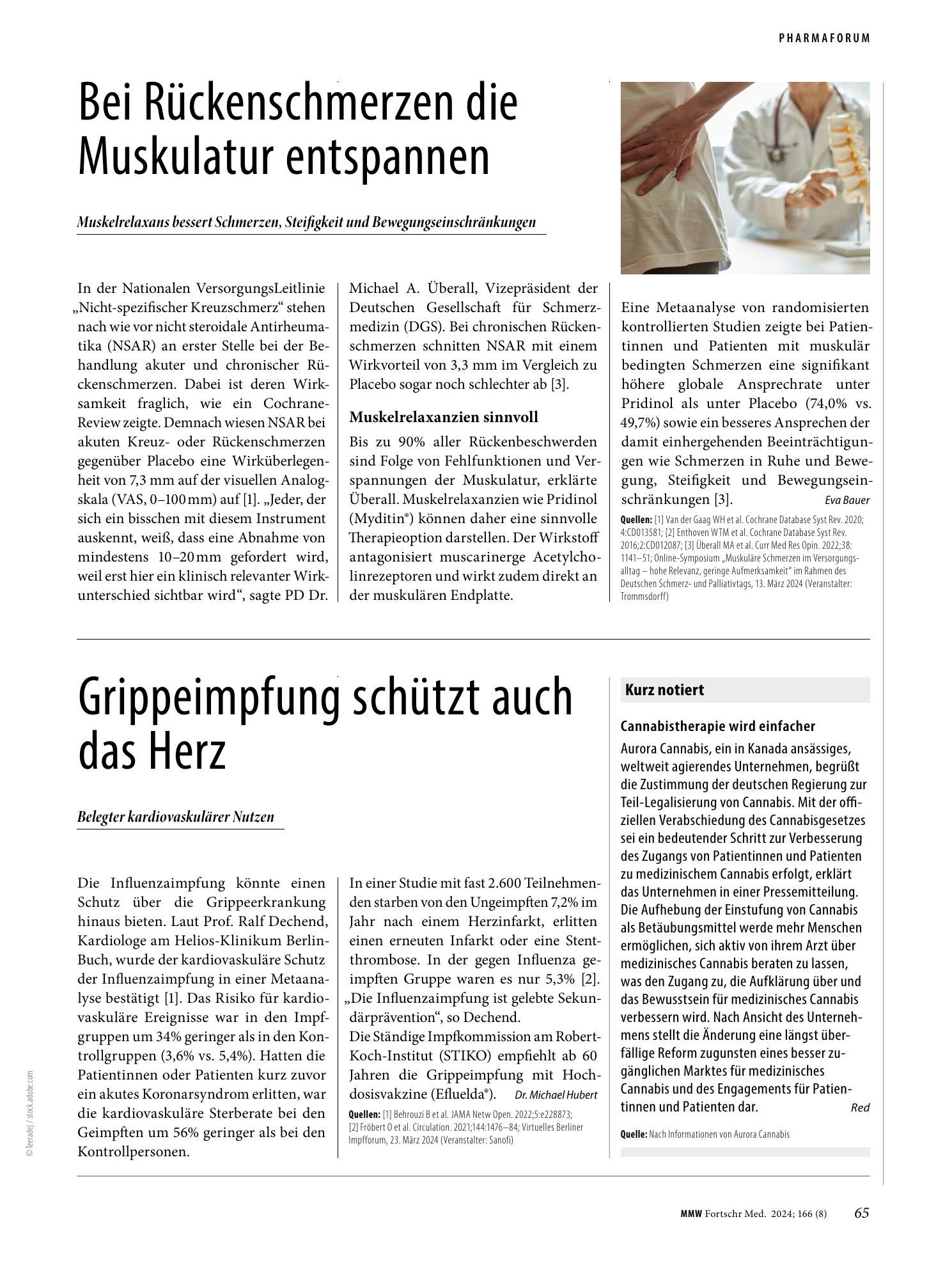 Vorschauseite 1: Grippeimpfung schützt auch das Herz