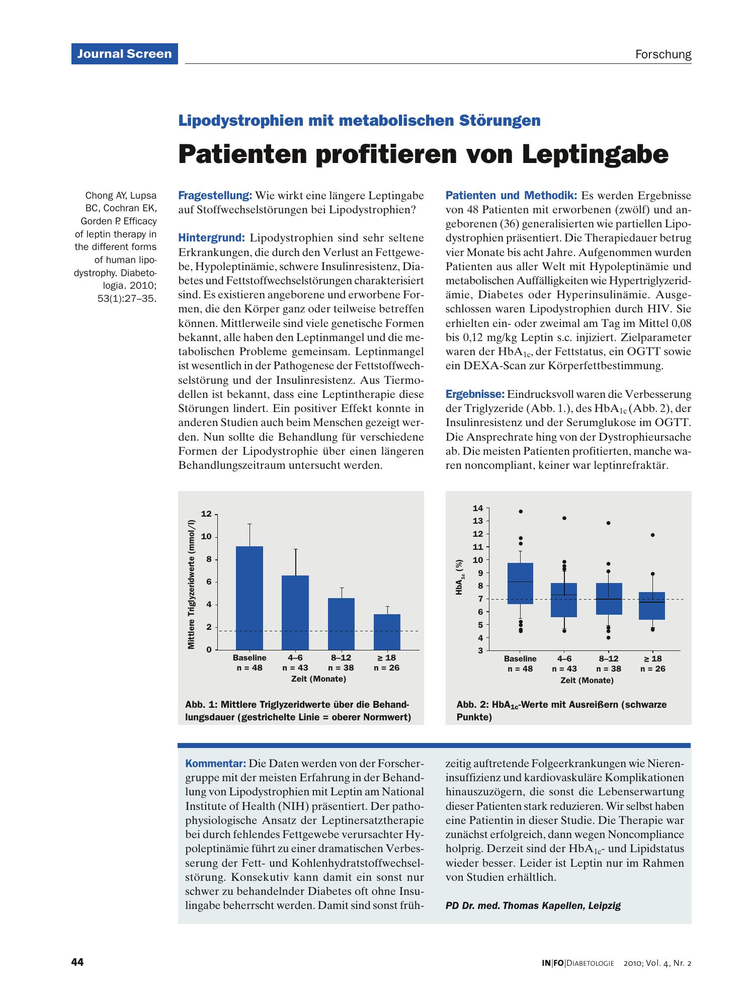 Vorschauseite 1: Patienten profitieren von Leptingabe