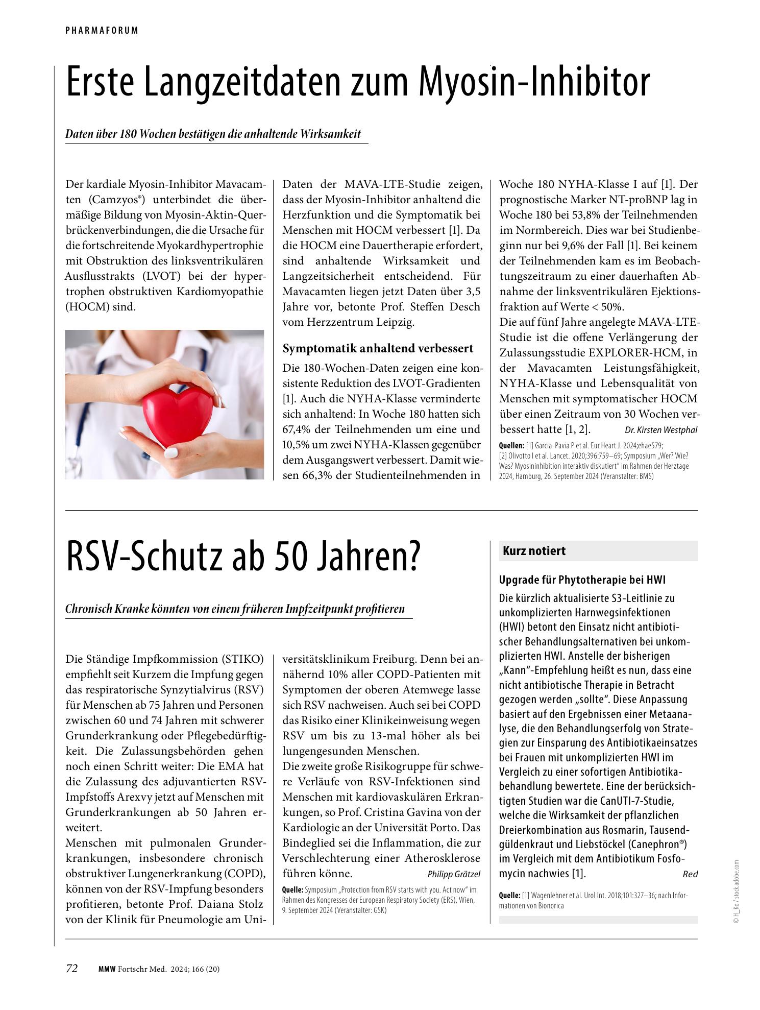 Vorschauseite 1: RSV-Schutz ab 50 Jahren?