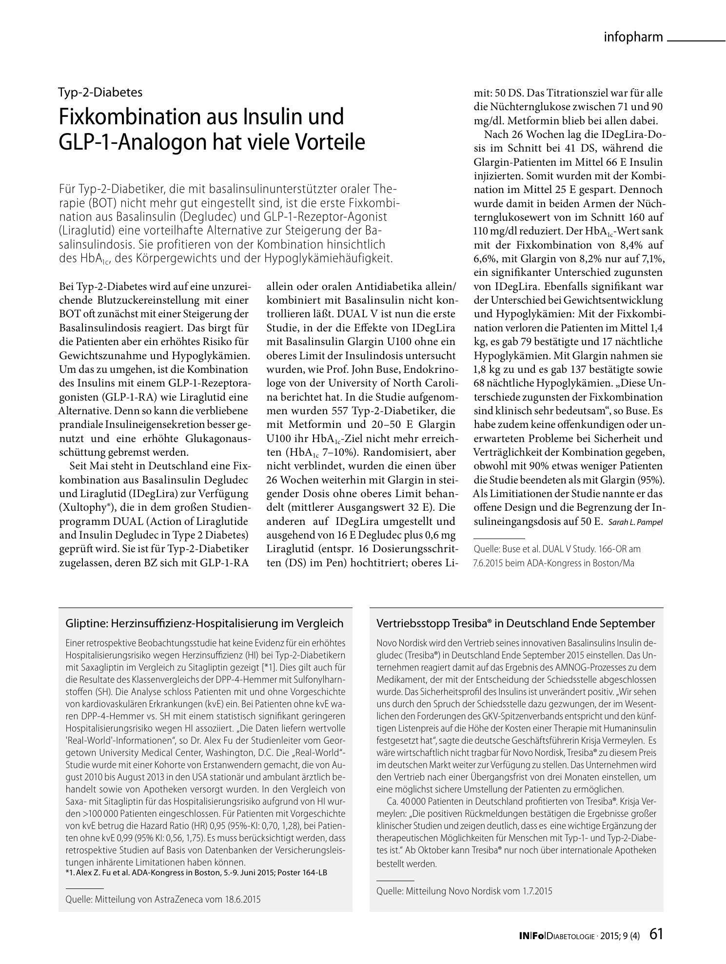 Vorschauseite 1: Gliptine: Herzinsuffizienz-Hospitalisierung im Vergleich
