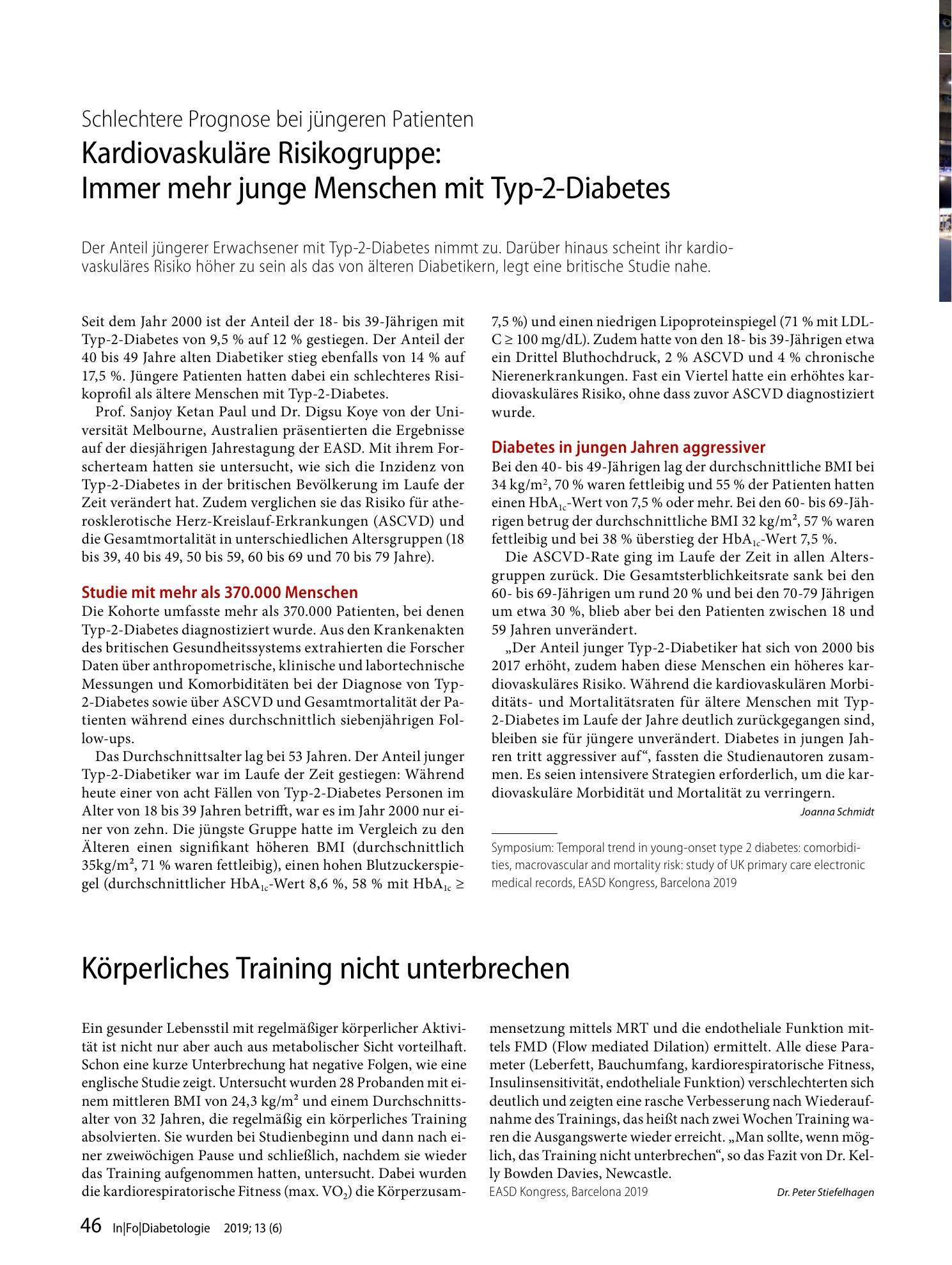Vorschauseite 1: Körperliches Training nicht unterbrechen
