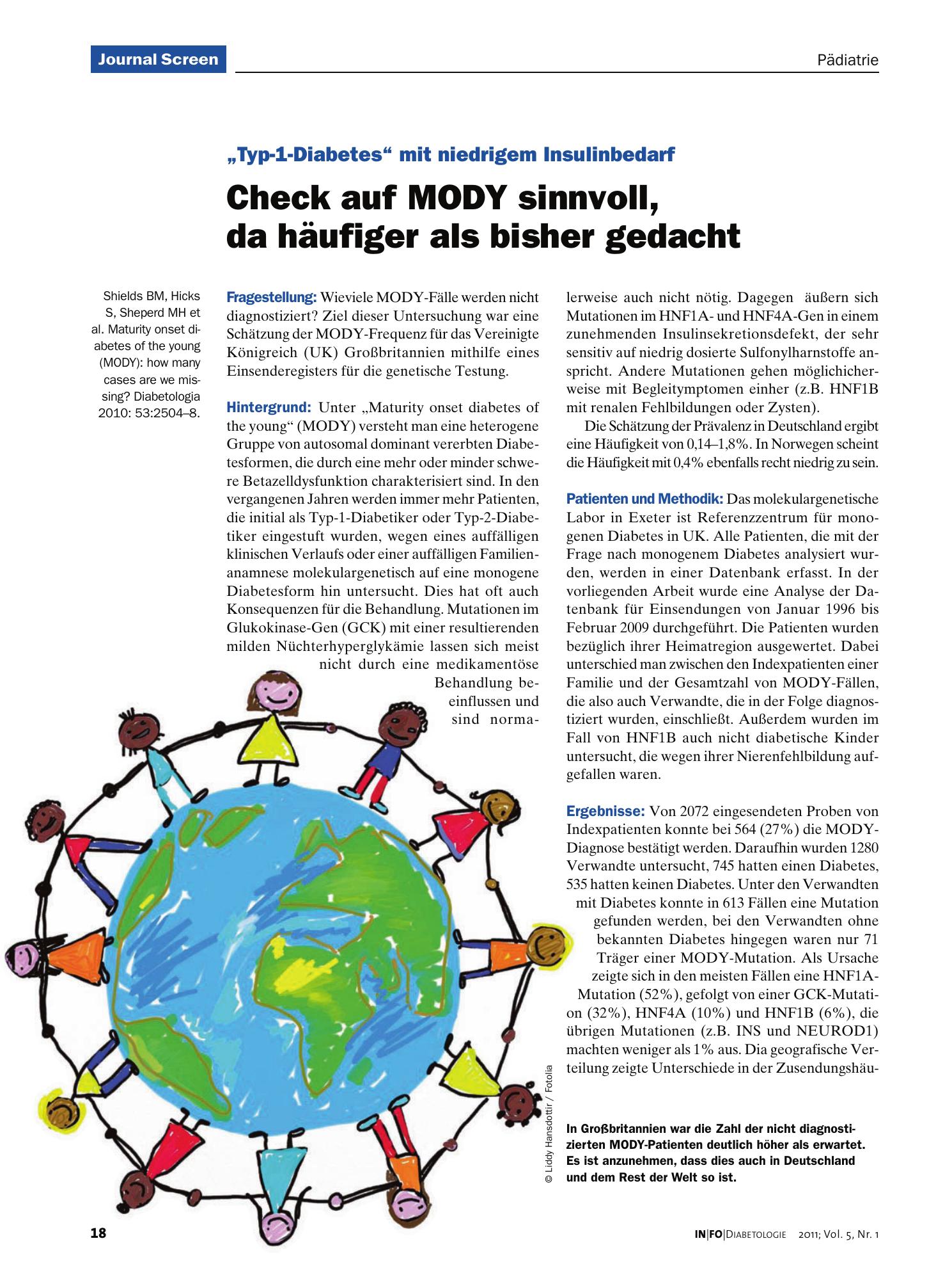 Vorschauseite 1: Check auf MODY sinnvoll, da häufiger als bisher gedacht