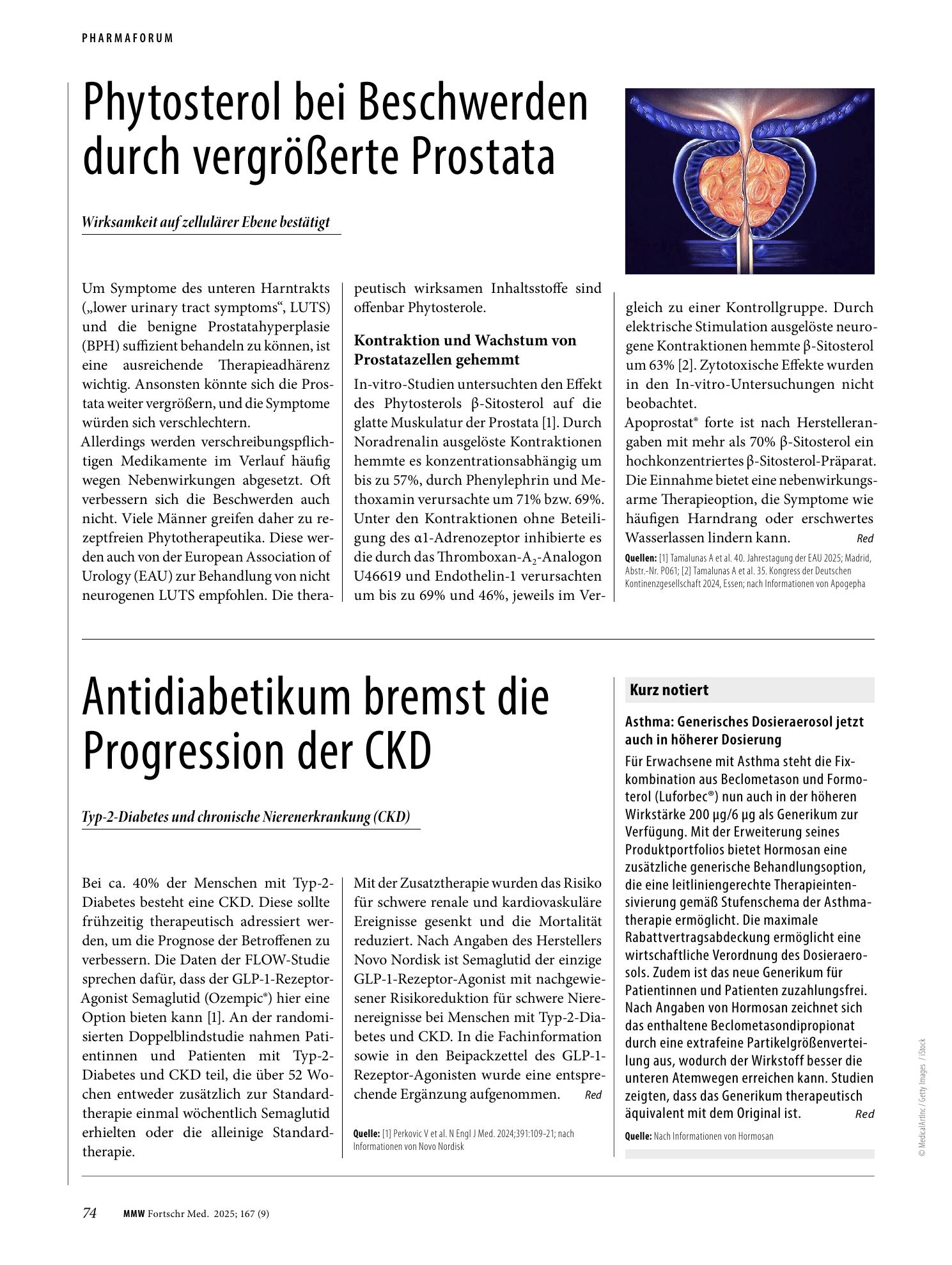 Vorschauseite 1: Phytosterol bei Beschwerden durch vergrößerte Prostata