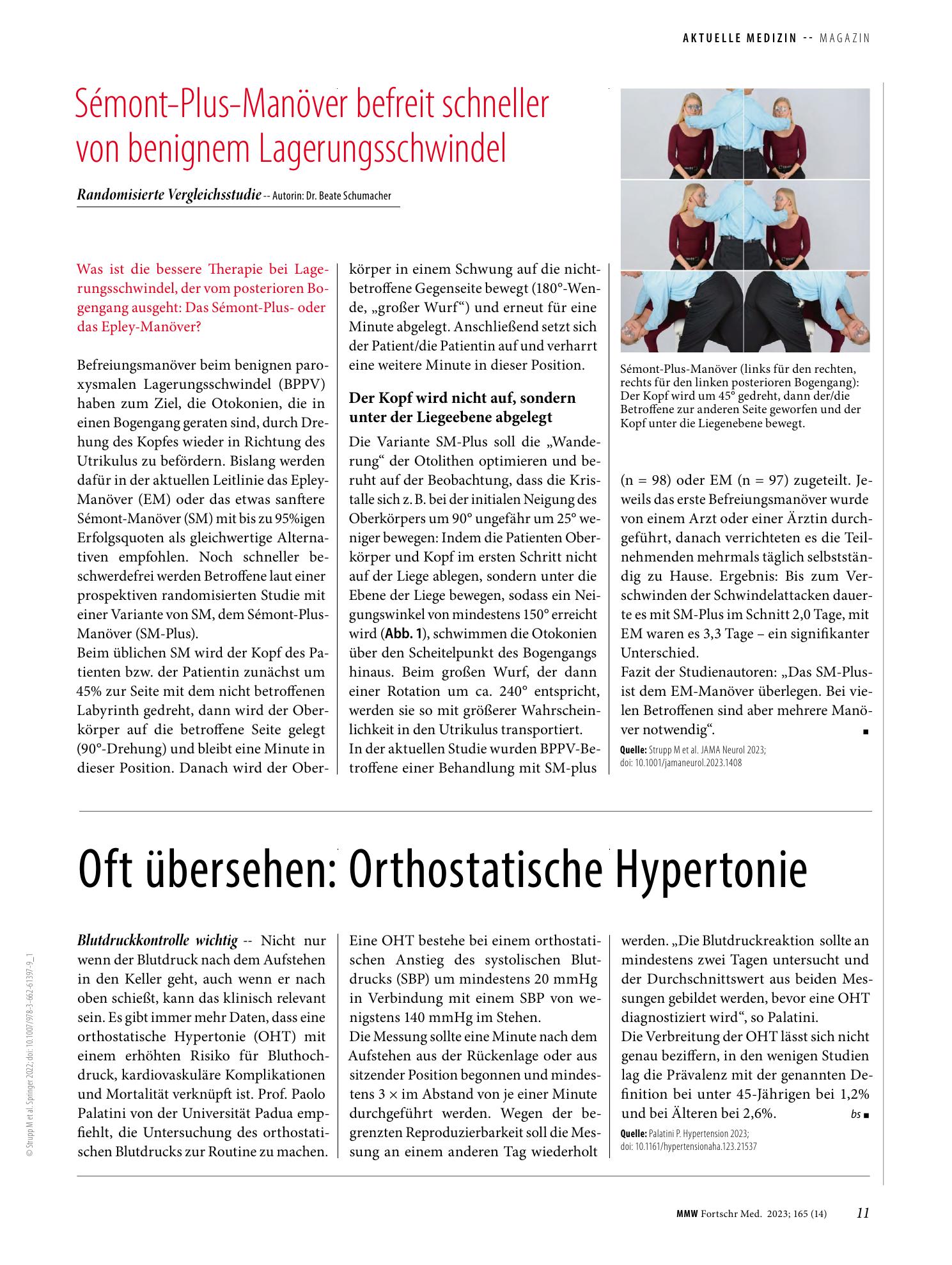 Vorschauseite 1: Oft übersehen: Orthostatische Hypertonie