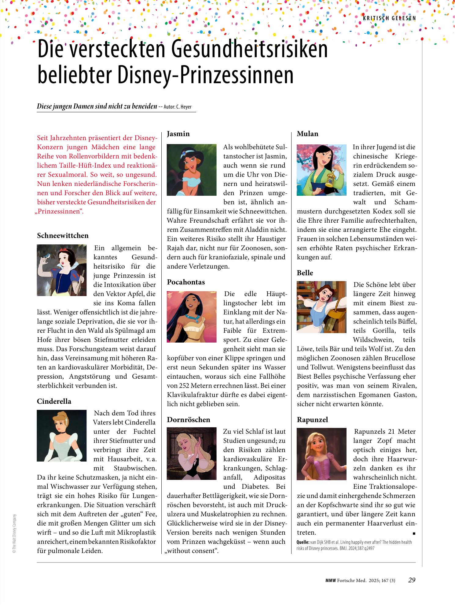 Vorschauseite 1: Die versteckten Gesundheitsrisiken beliebter Disney-Prinzessinnen