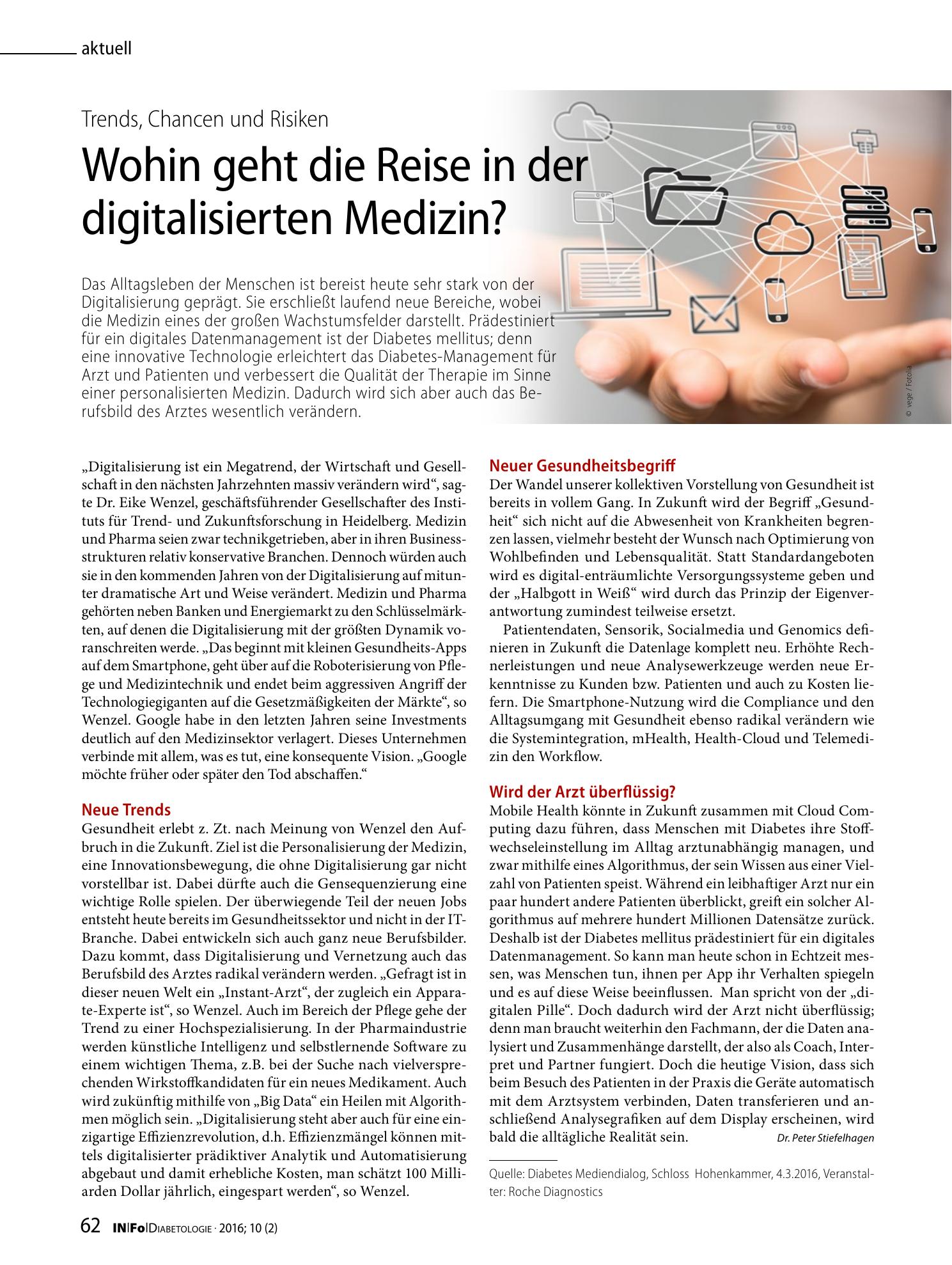 Vorschauseite 1: Wohin geht die Reise in der digitalisierten Medizin?