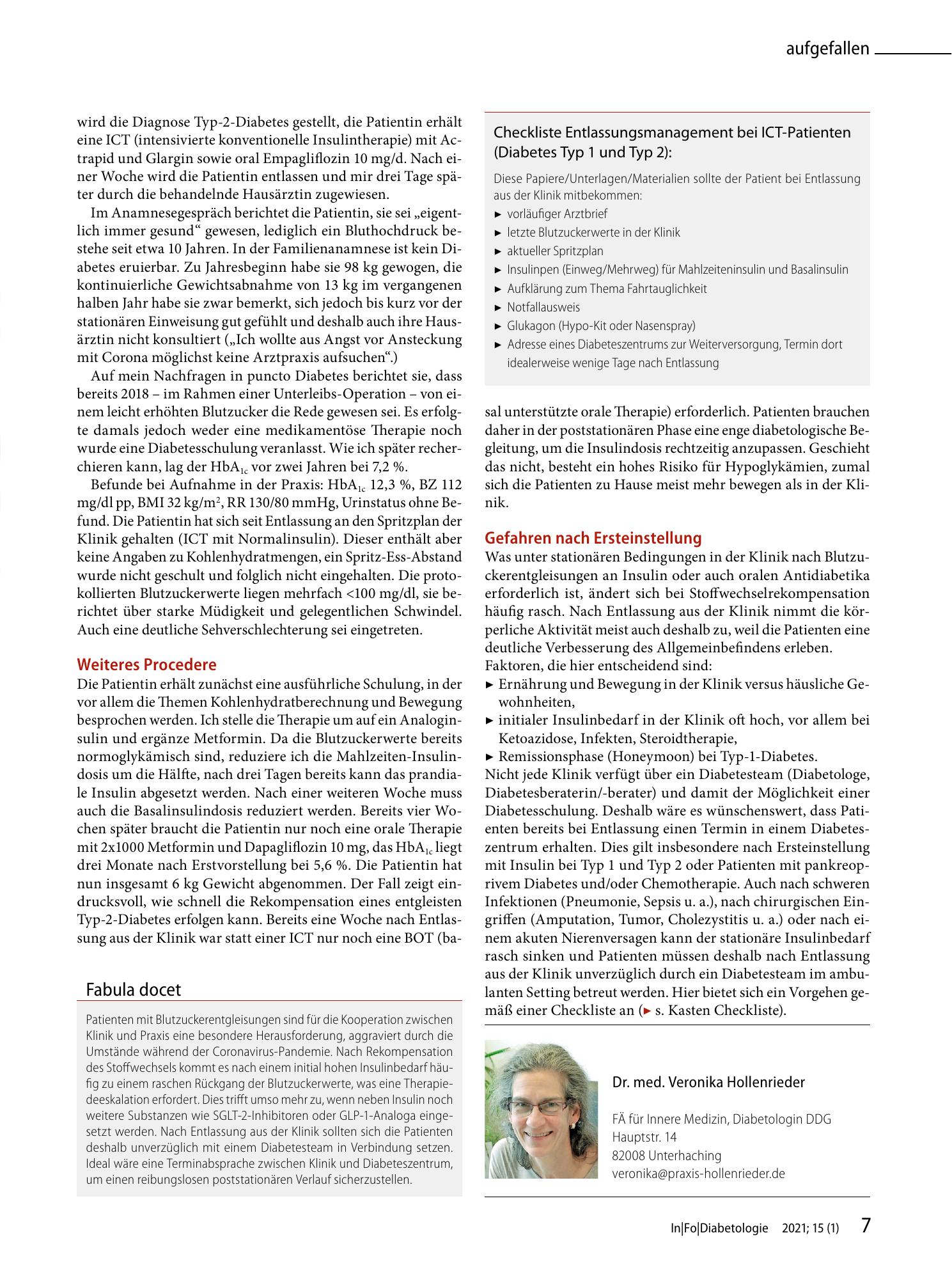 Vorschauseite 2: Cave Schnittstellenproblem bei Diabetes - besonders in
