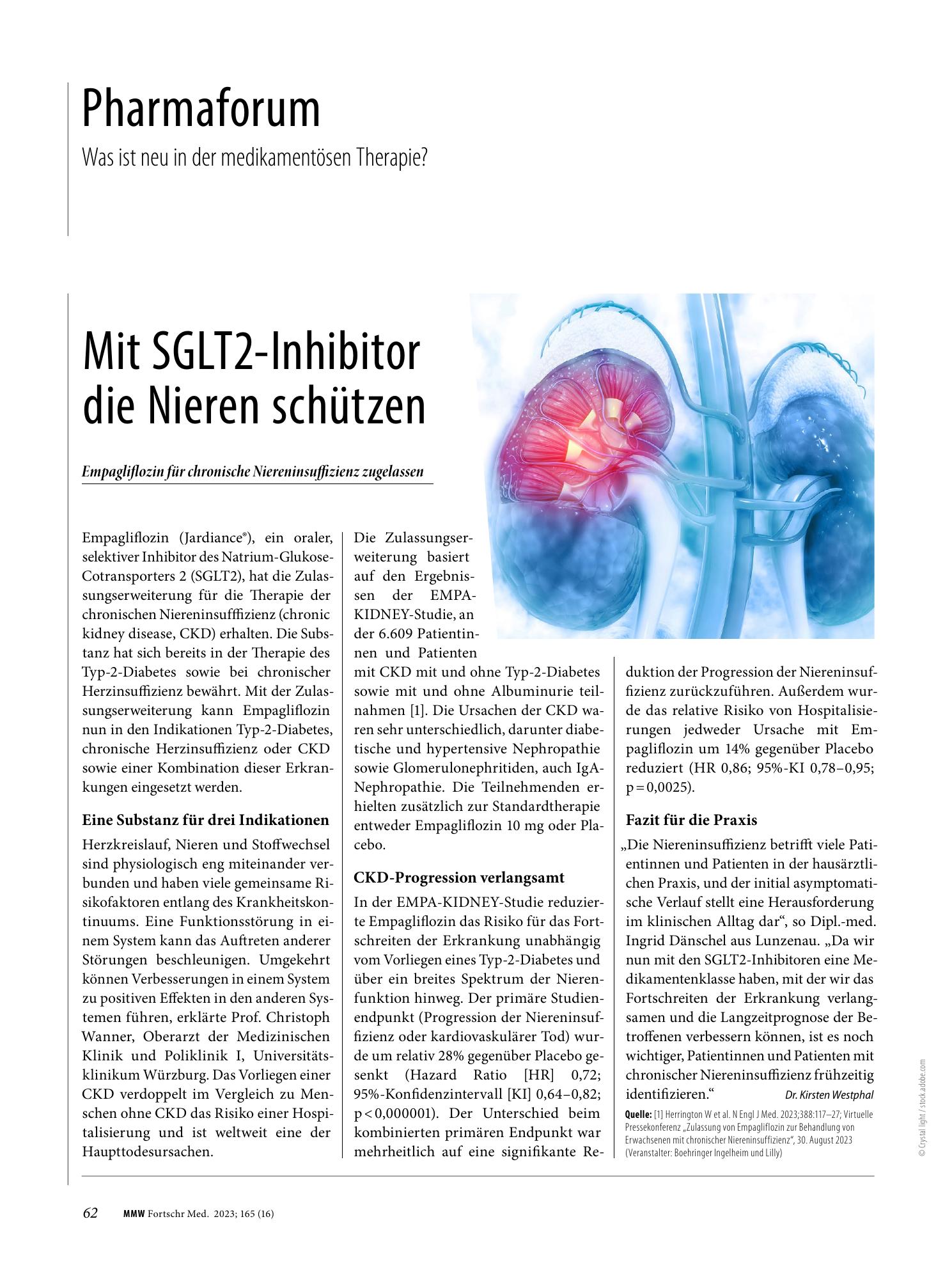 Vorschauseite 1: Mit SGLT2-Inhibitor die Nieren schützen