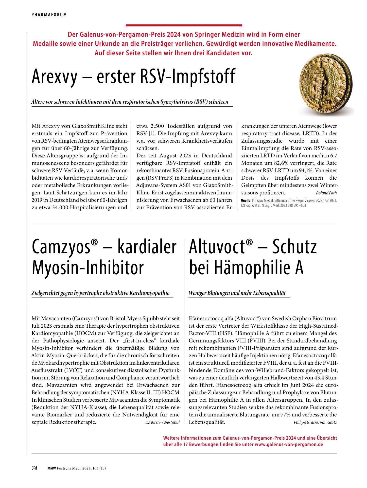 Vorschauseite 1: Arexvy - erster RSV-Impfstoff