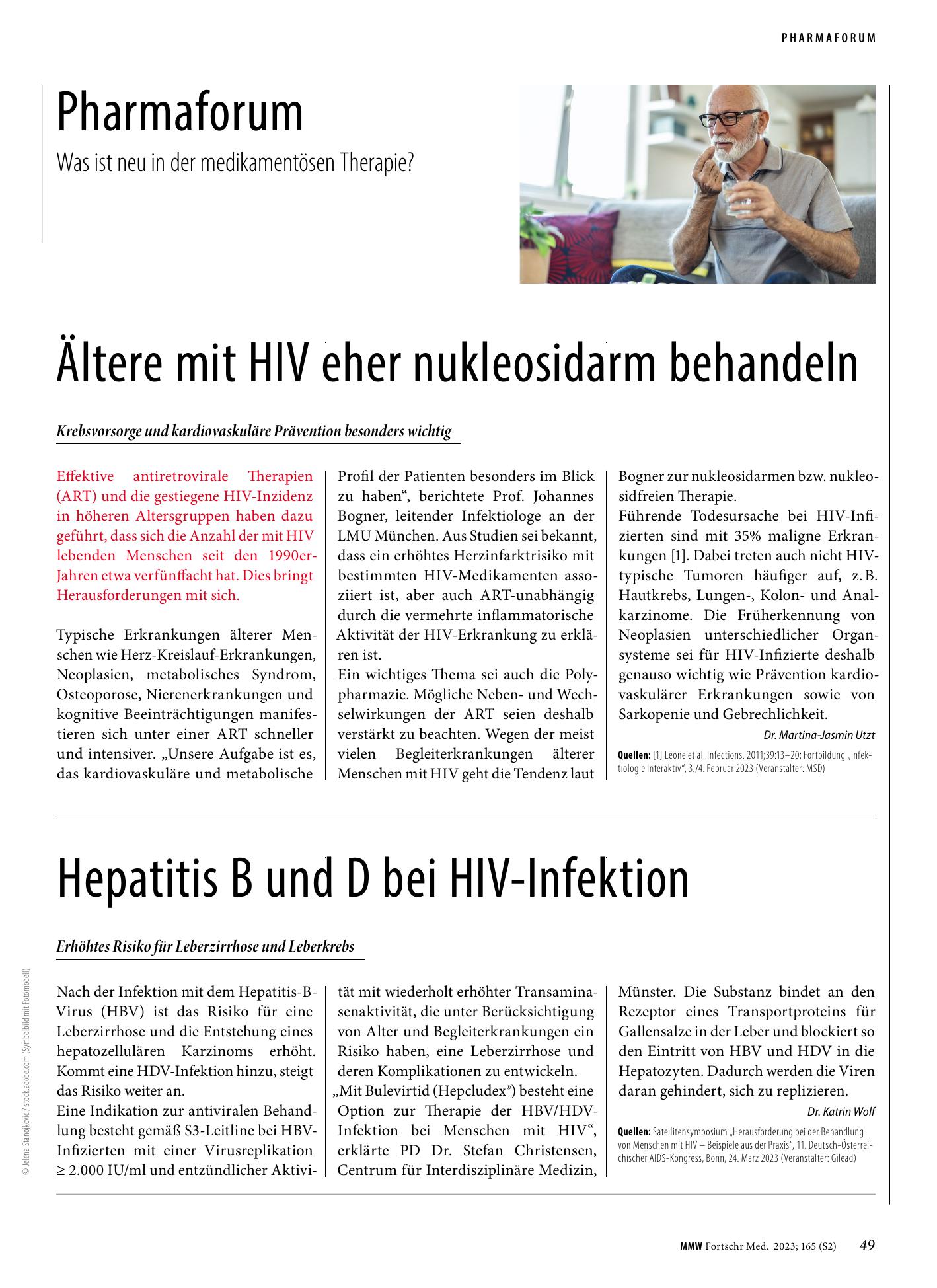 Vorschauseite 1: Ältere mit HIV eher nukleosidarm behandeln