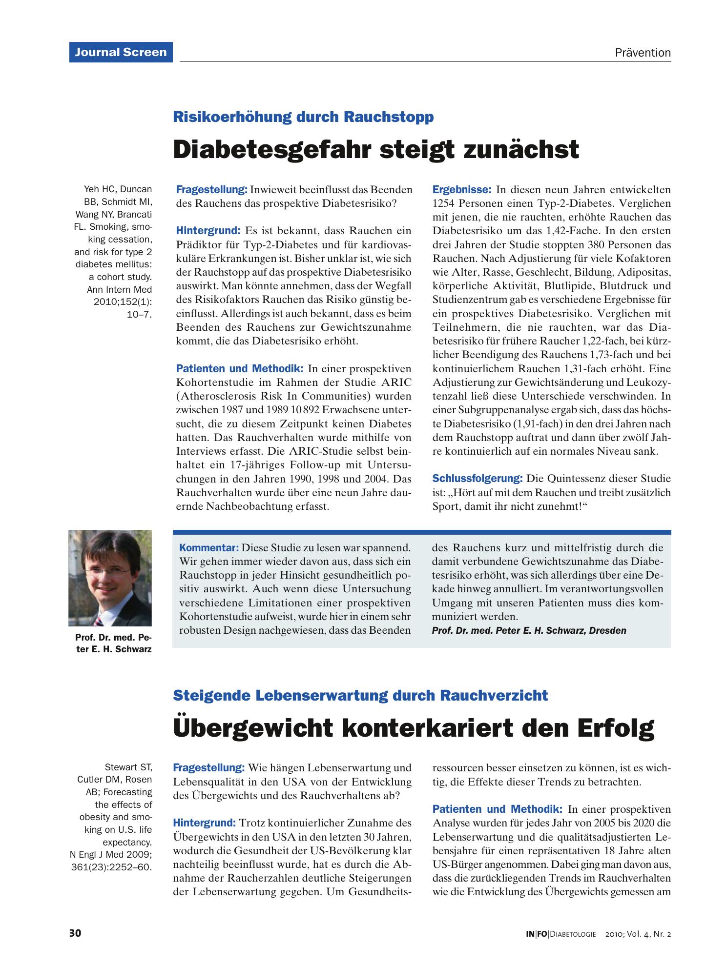 Vorschauseite 1: Diabetesgefahr steigt zunächst
