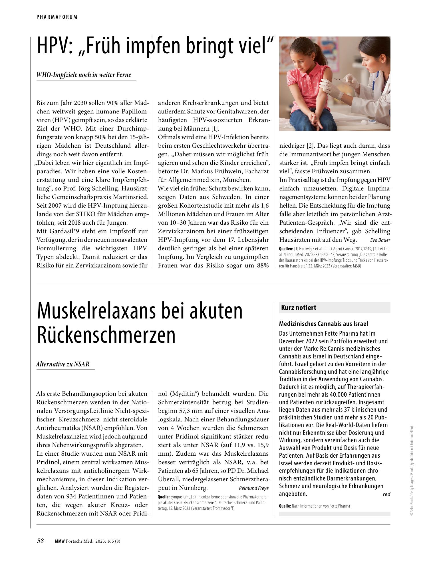 Vorschauseite 1: Muskelrelaxans bei akuten Rückenschmerzen