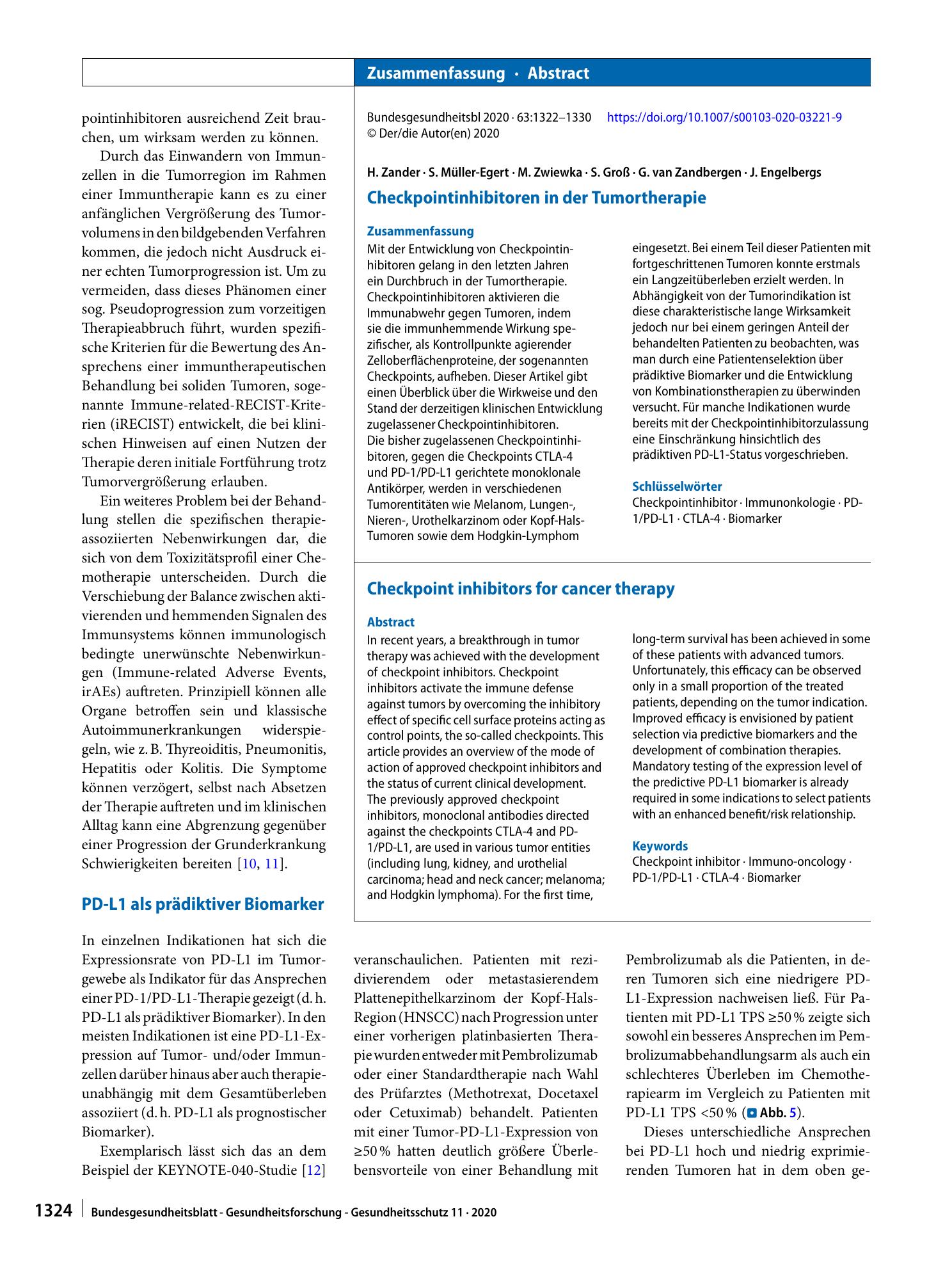 Vorschauseite 3: Checkpointinhibitoren in der Tumortherapie
