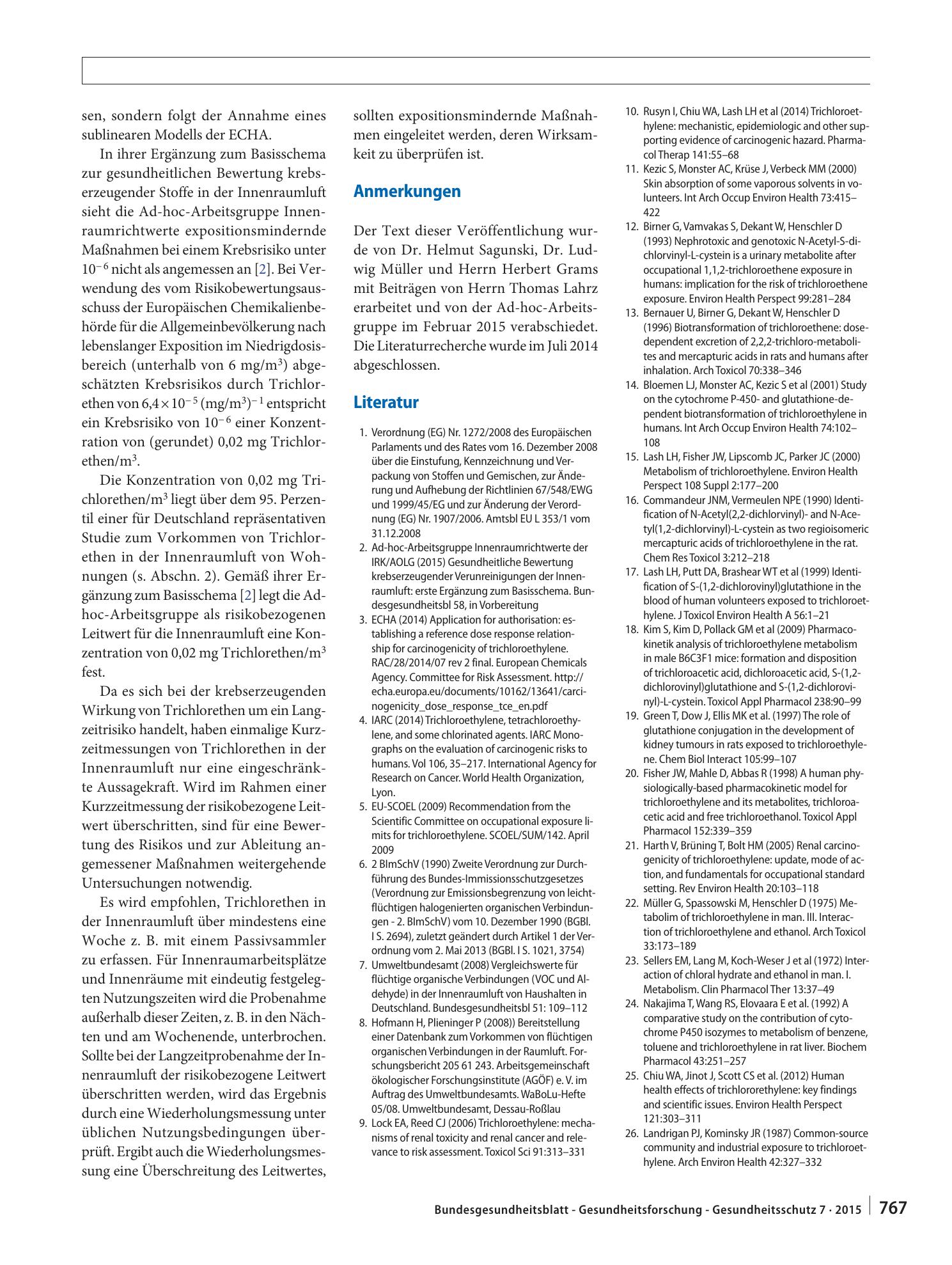 Vorschauseite 6: Gesundheitliche Bewertung von Trichlorethen in der Innenraumluft