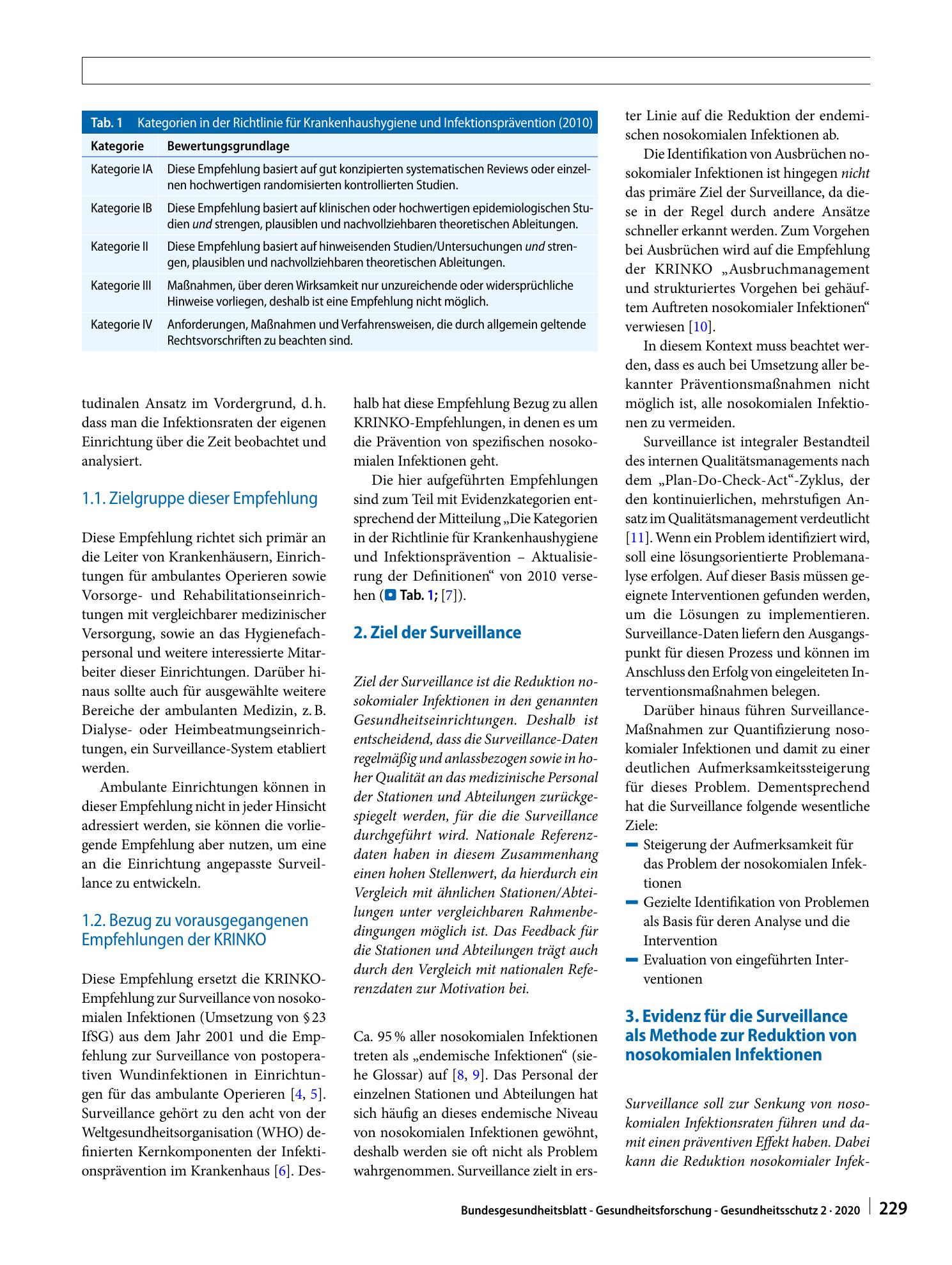 Vorschauseite 2: Surveillance von nosokomialen Infektionen