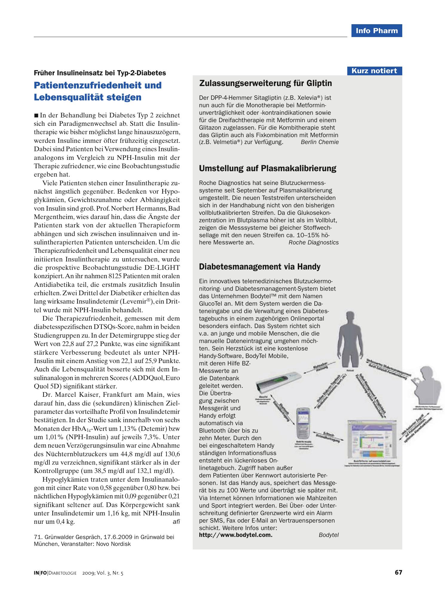 Vorschauseite 1: Diabetesmanagement via Handy