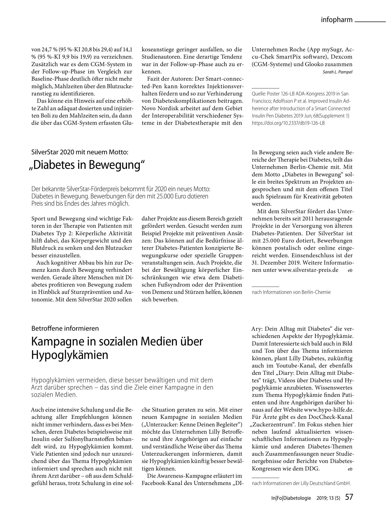 Vorschauseite 1: Kampagne in sozialen Medien über Hypoglykämien