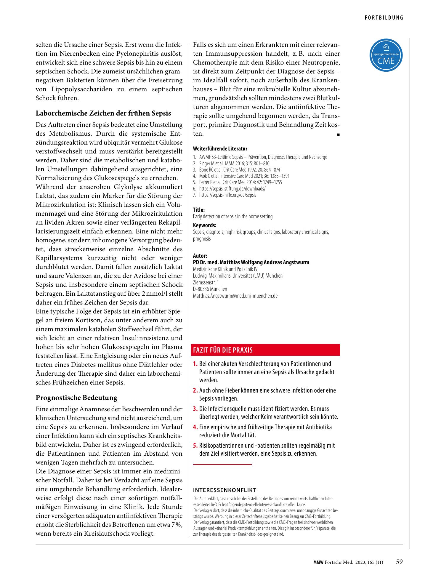 Vorschauseite 4: Früherkennung der Sepsis im häuslichen Umfeld