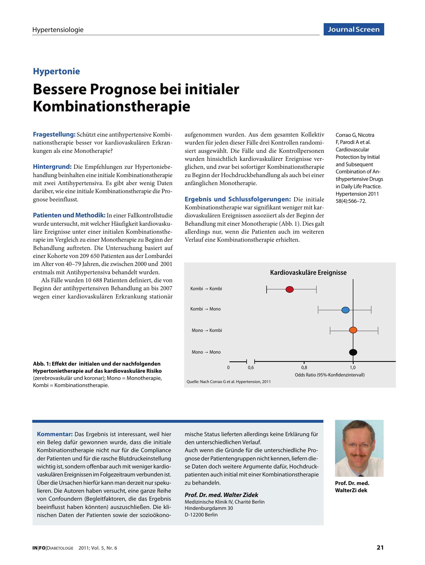 Vorschauseite 1: Bessere Prognose bei initialer Kombinationstherapie