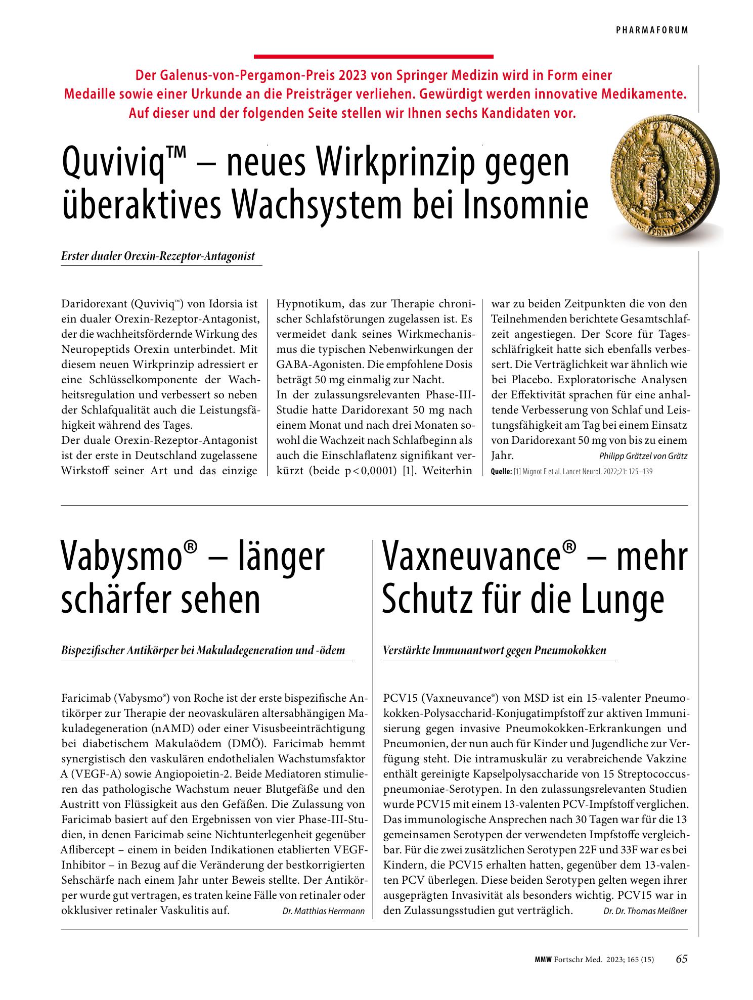 Vorschauseite 1: Vabysmo® - länger schärfer sehen