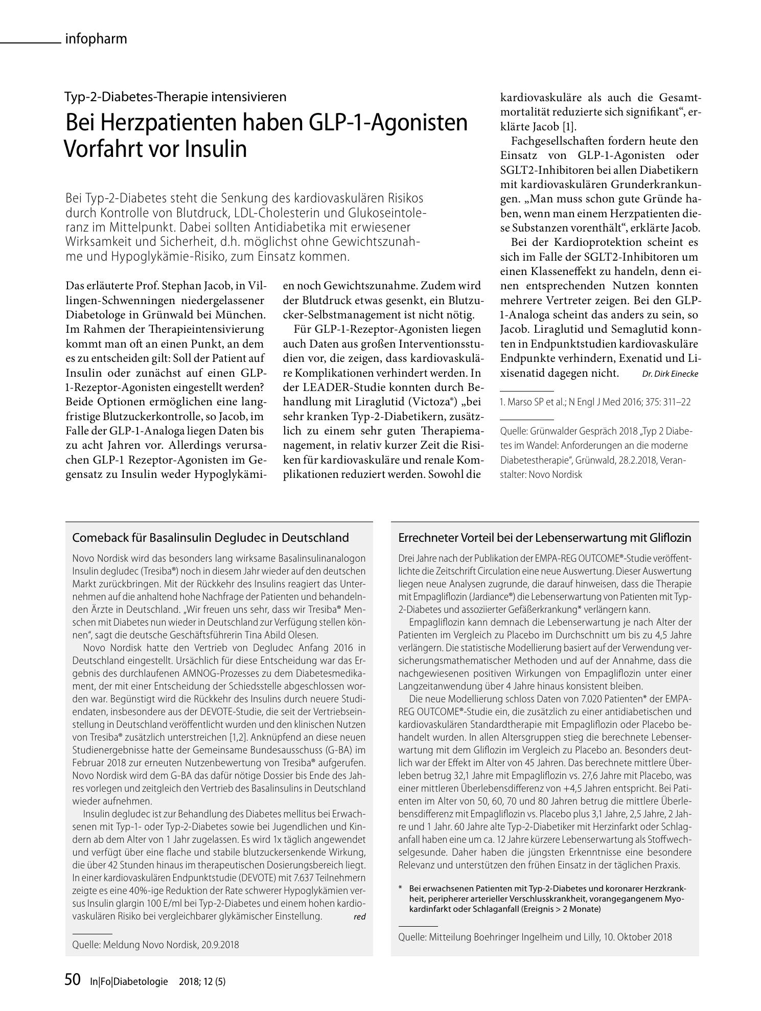 Vorschauseite 1: Comeback für Basalinsulin Degludec in Deutschland