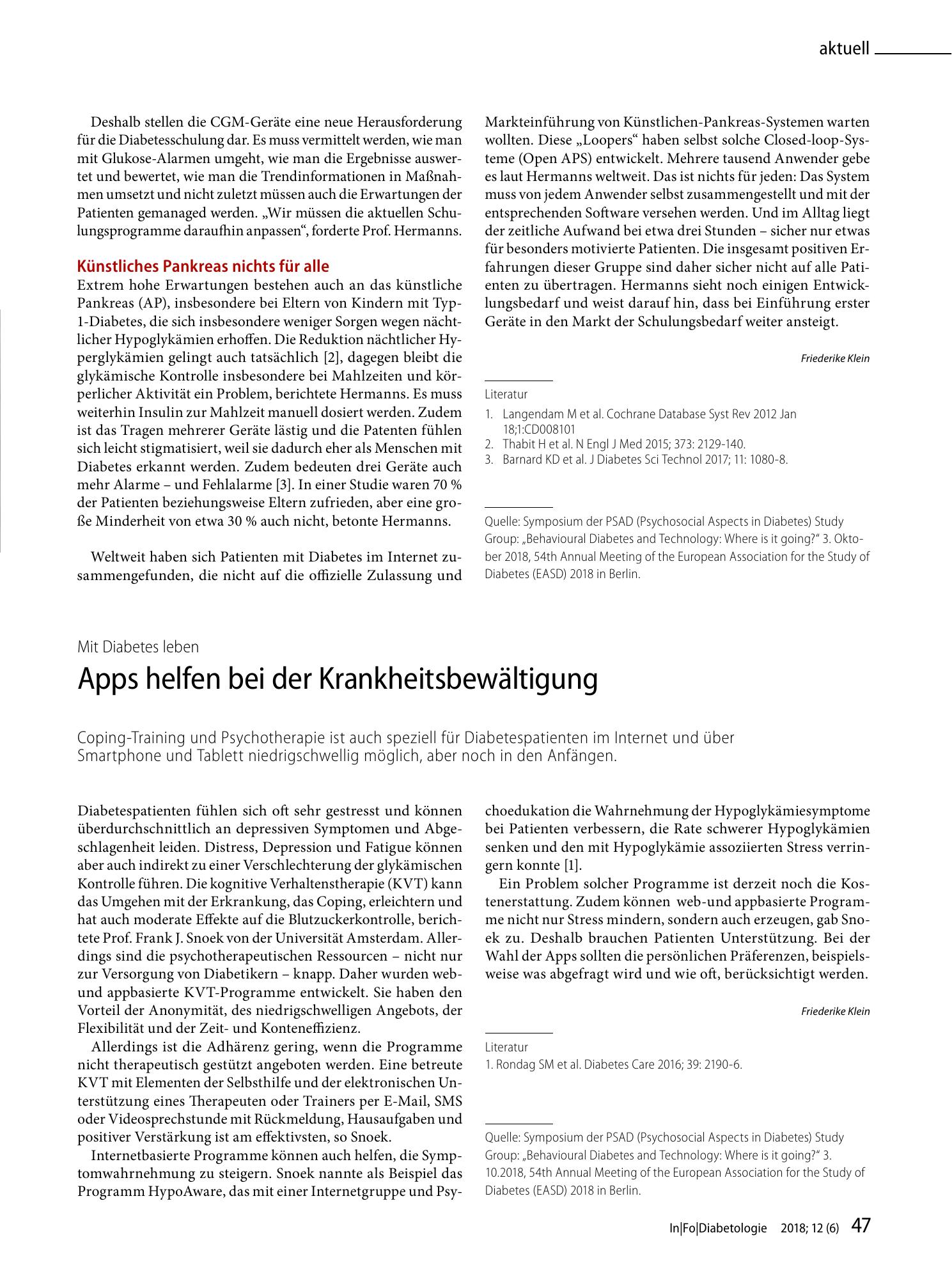 Vorschauseite 1: Apps helfen bei der Krankheitsbewältigung