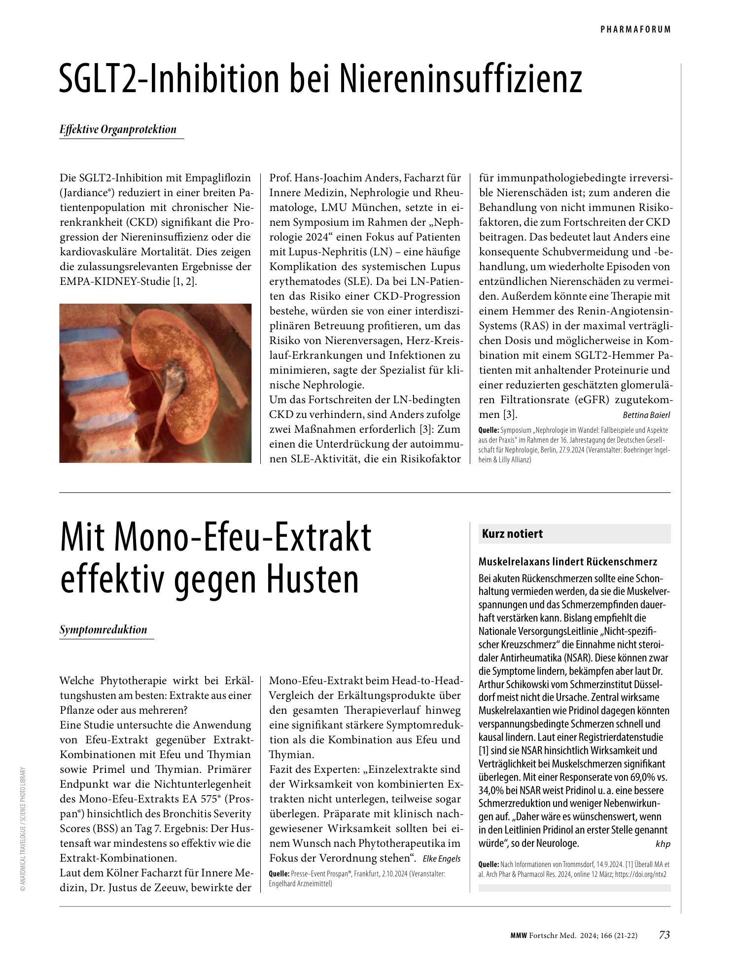 Vorschauseite 1: Muskelrelaxans lindert Rückenschmerz