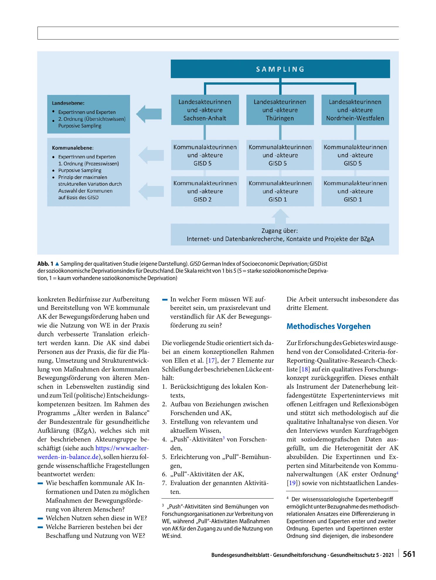Vorschauseite 2: Wissenstranslation am Beispiel Bewegungsförderung von älteren Menschen: Wie gelangen wissenschaftliche Erkenntnisse in die kommunale Praxis?