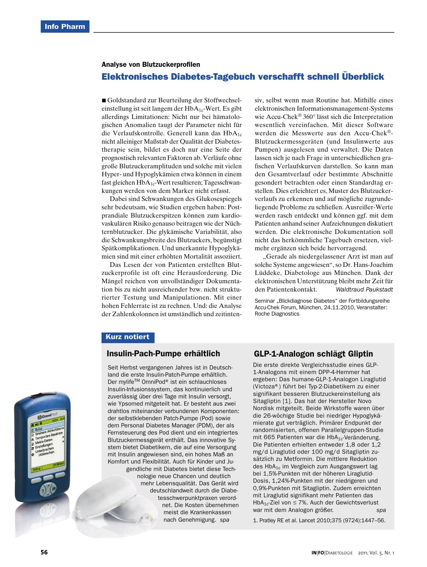 Vorschauseite 1: Insulin-Pach-Pumpe erhältlich