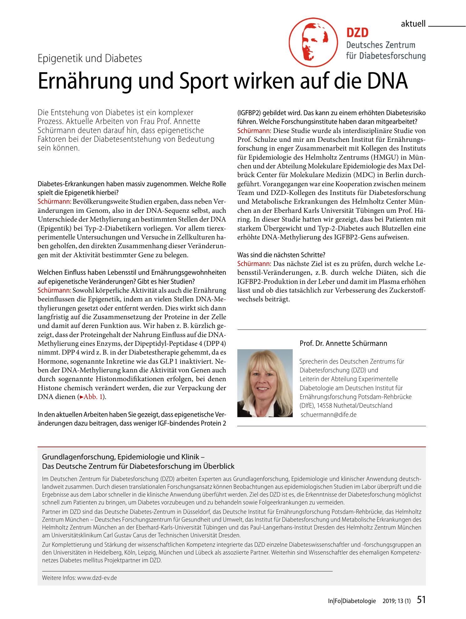 Vorschauseite 1: Ernährung und Sport wirken auf die DNA