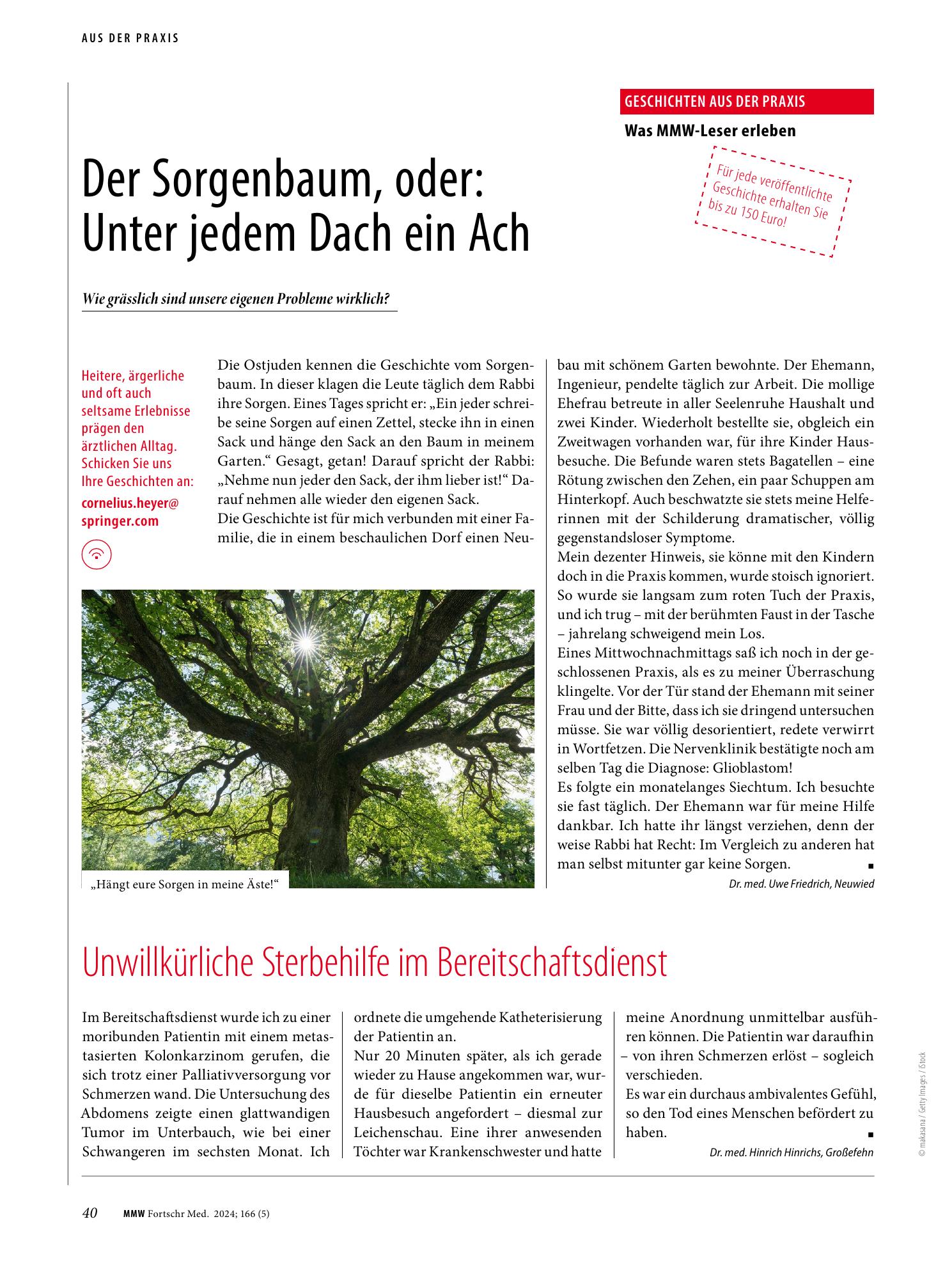 Vorschauseite 1: Der Sorgenbaum, oder: Unter jedem Dach ein Ach