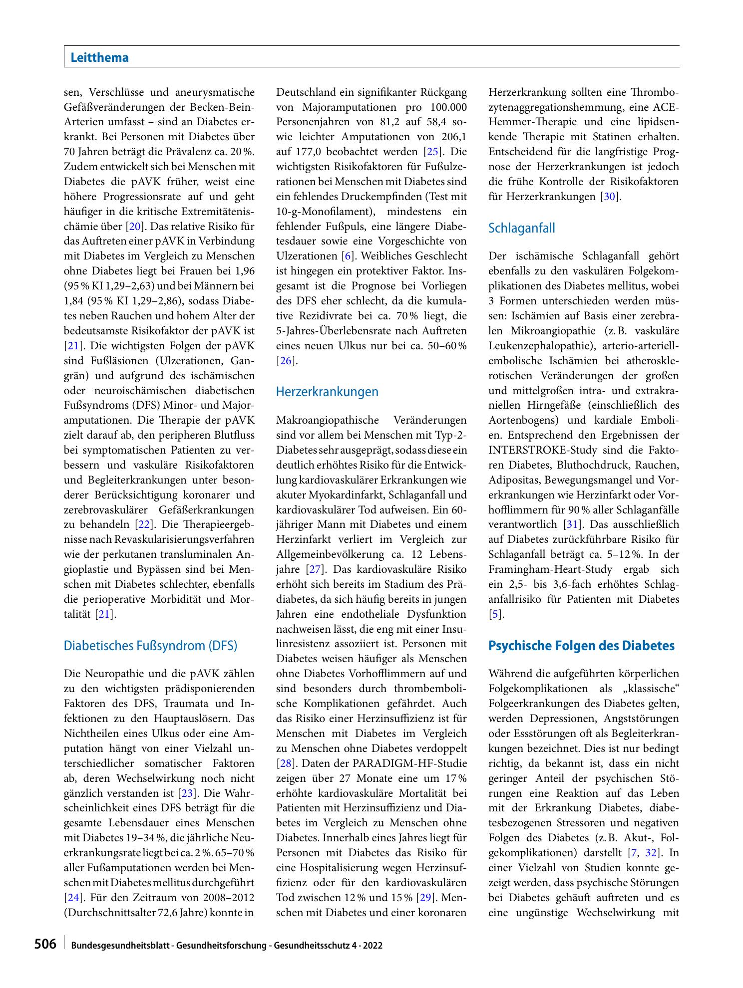 Vorschauseite 4: Körperliche und psychische Folgeerkrankungen bei Diabetes mellitus