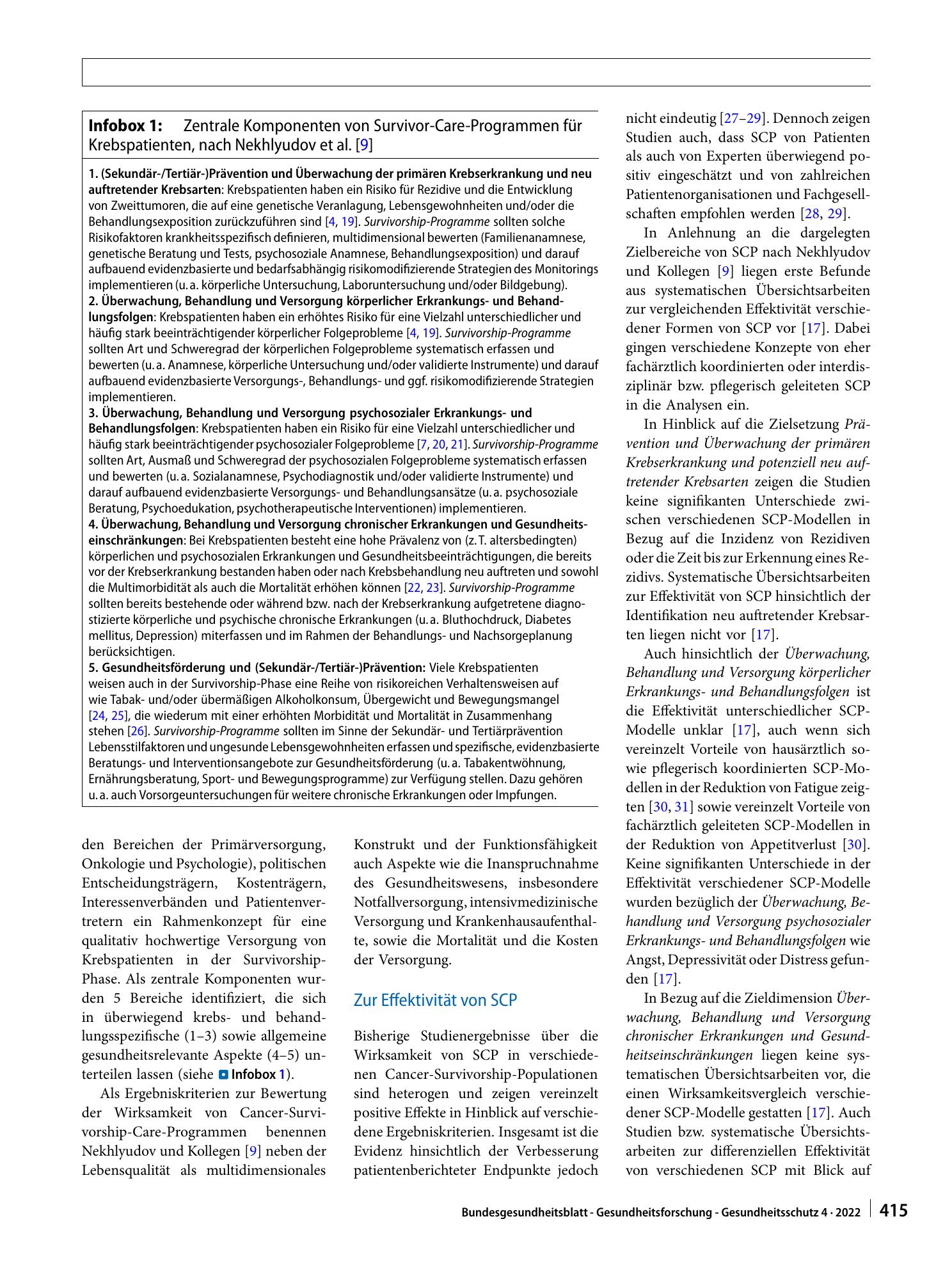 Vorschauseite 4: Survivorship-Care-Programme für Krebspatienten: die Bedeutung von Risikostratifizierung, Selbstmanagement- und Gesundheitskompetenzen im Zeitalter digitaler Versorgung