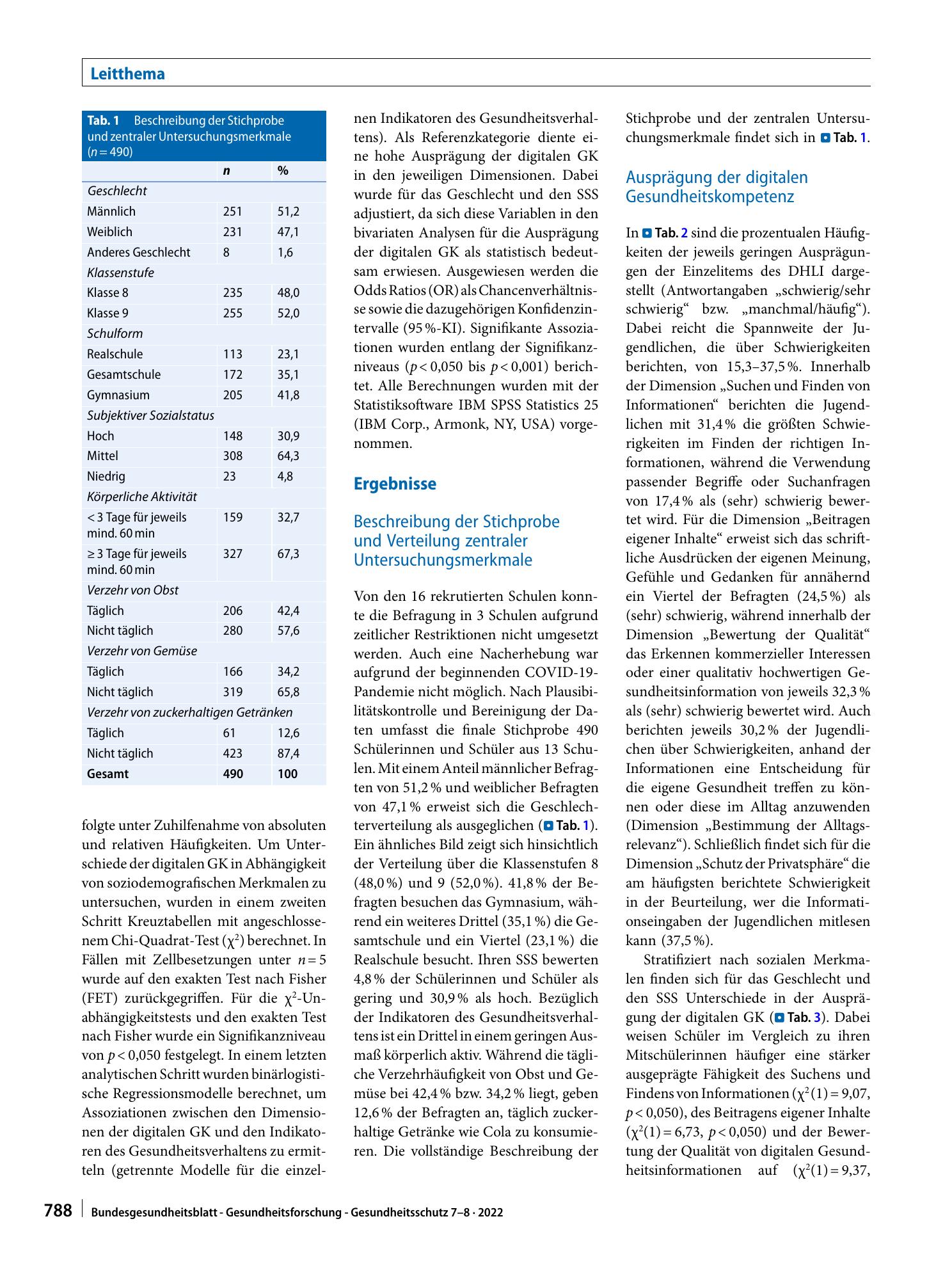 Vorschauseite 5: Digitale Gesundheitskompetenz von Schülerinnen und Schülern. Ausprägung und Assoziationen mit dem Bewegungs- und Ernährungsverhalten