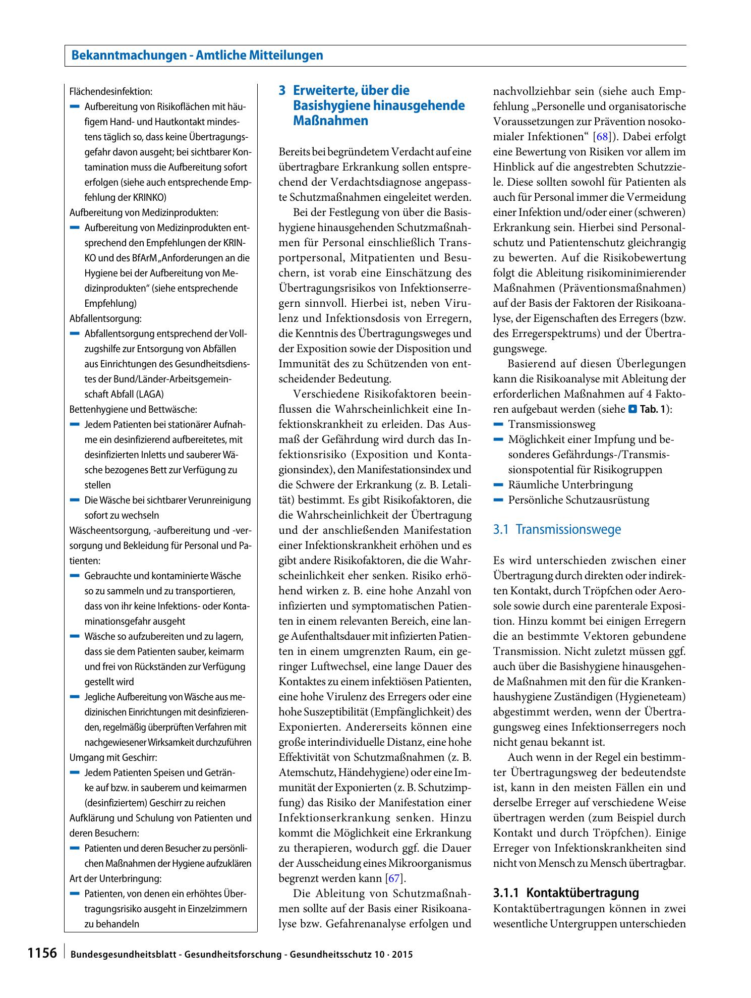 Vorschauseite 6: Infektionsprävention im Rahmen der Pflege und Behandlung von Patienten mit übertragbaren Krankheiten