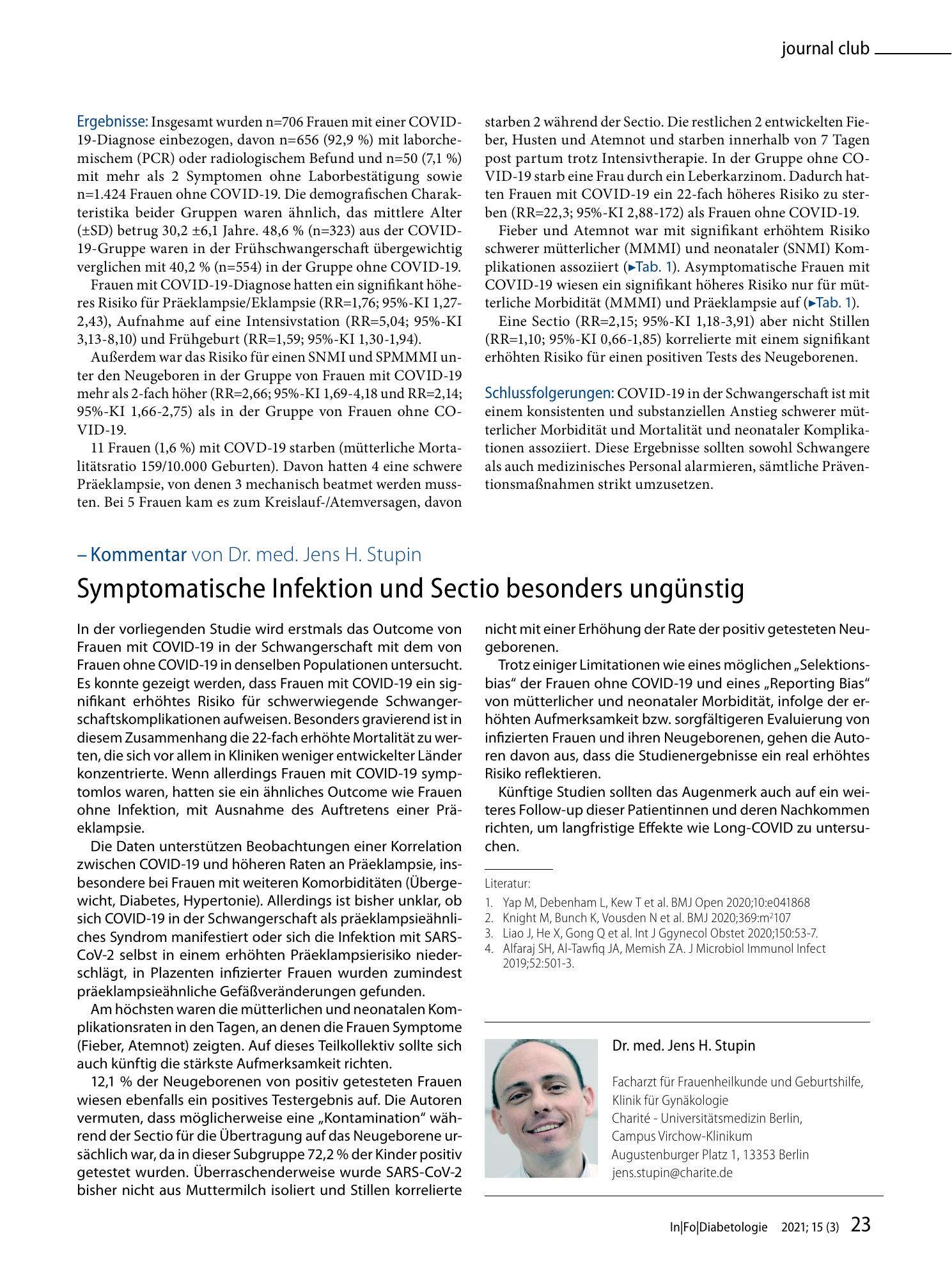 Vorschauseite 2: COVID-19 in der Schwangerschaft erhöht Risiko für Mutter und Kind