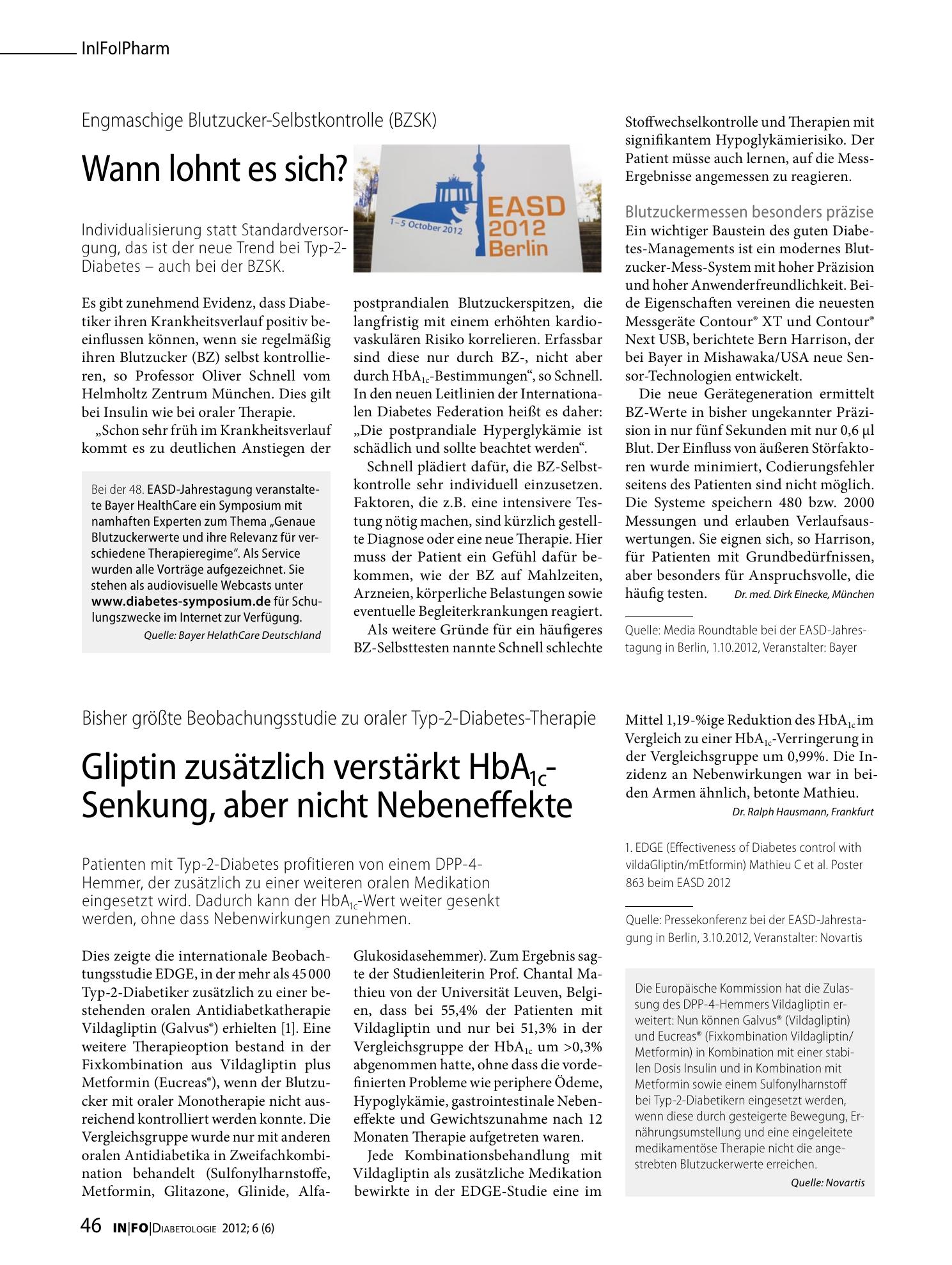 Vorschauseite 1: Gliptin zusätzlich verstärkt HbA1c-Senkung, aber nicht Nebeneffekte