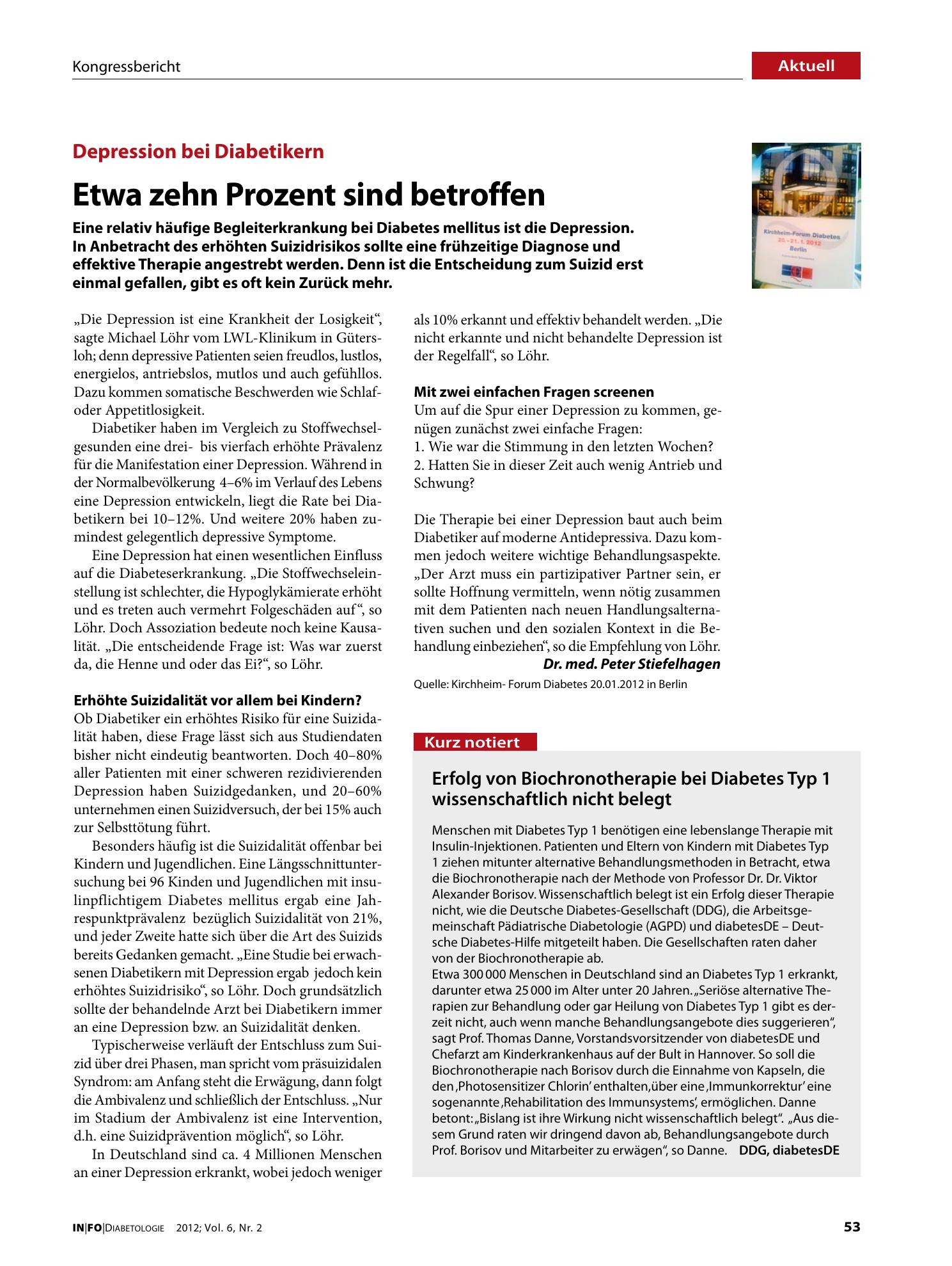 Vorschauseite 1: Etwa zehn Prozent sind betroffen